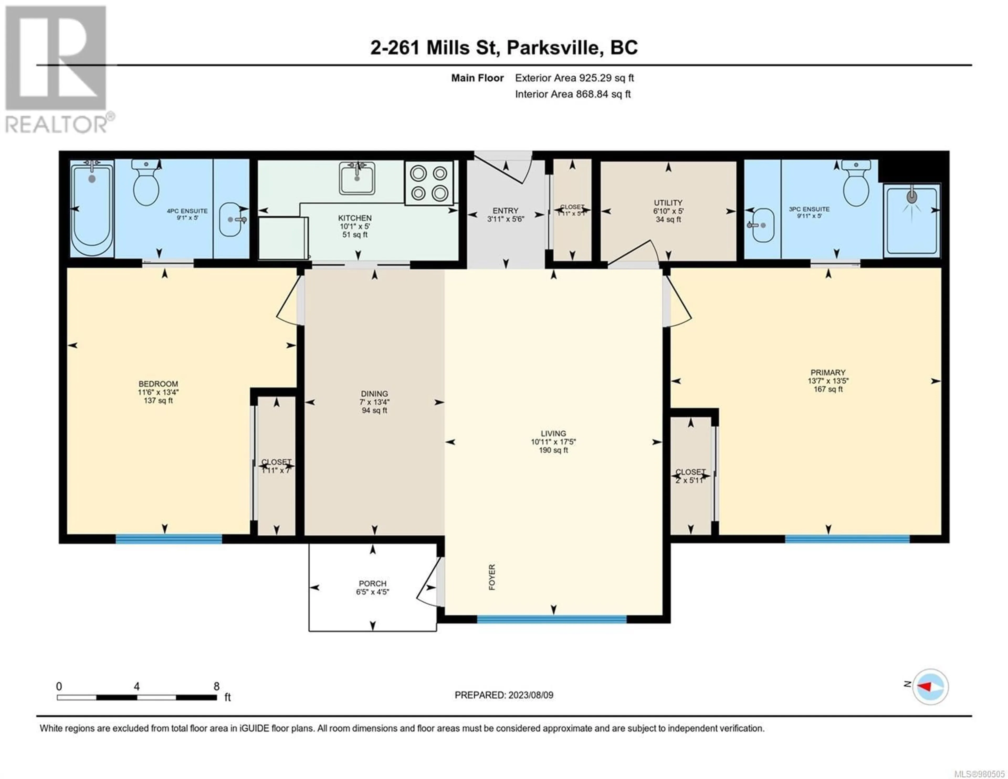 Floor plan for 702 261 Mills St, Parksville British Columbia V9P2N5