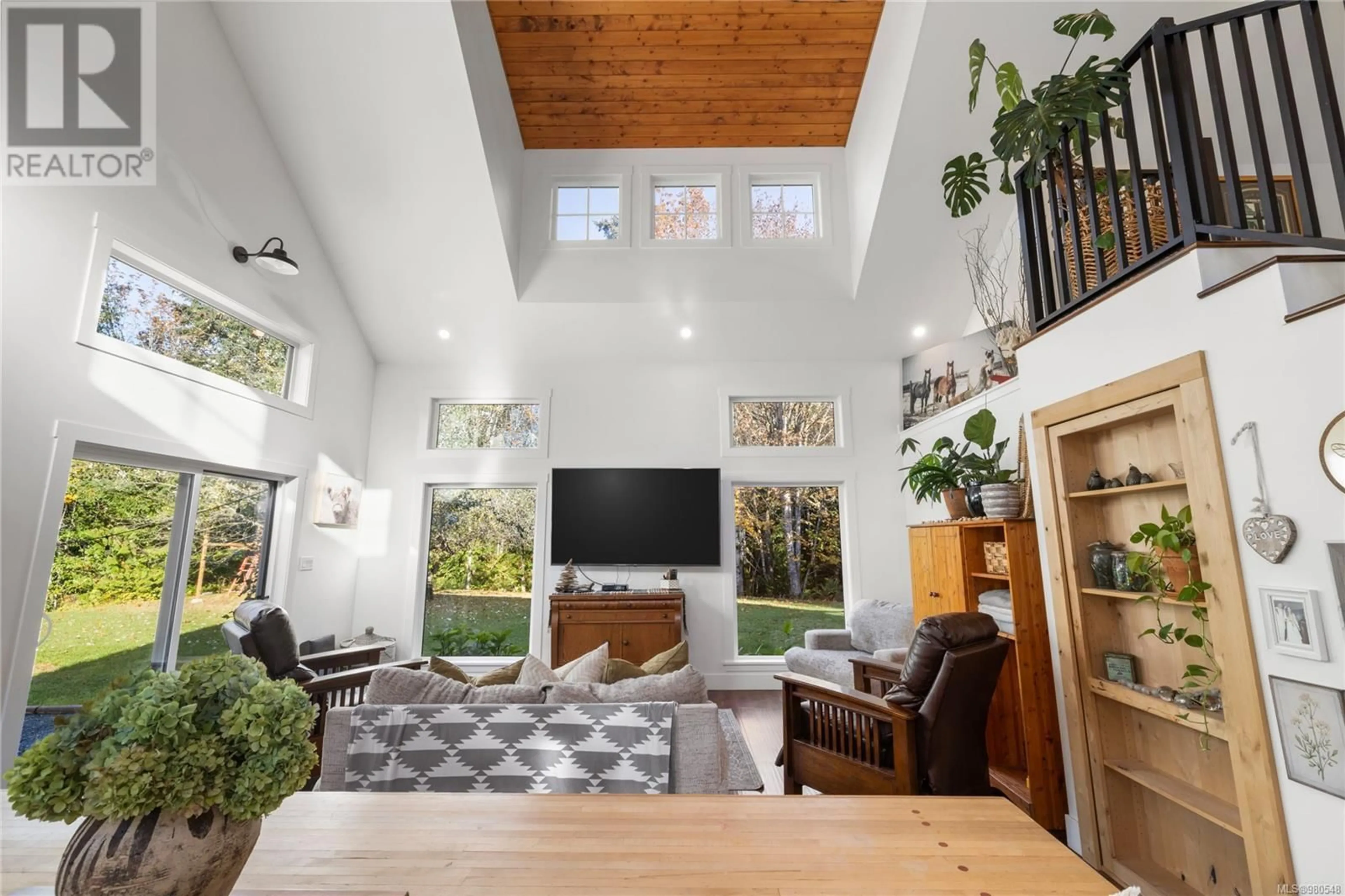 Living room, wood floors for 880 Ohiat Rd, Qualicum Beach British Columbia V9K2M8