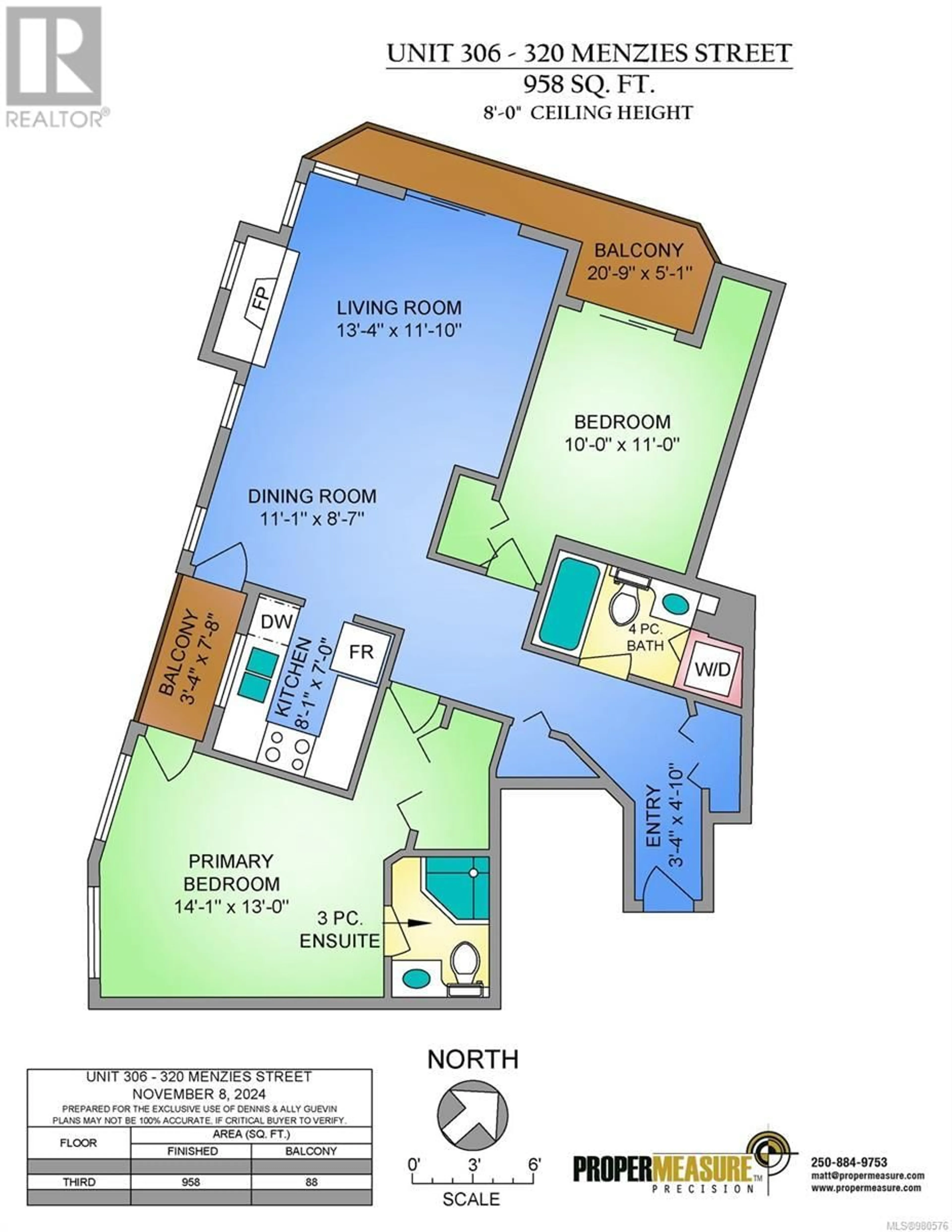 Floor plan for 306 320 Menzies St, Victoria British Columbia V8V2G9