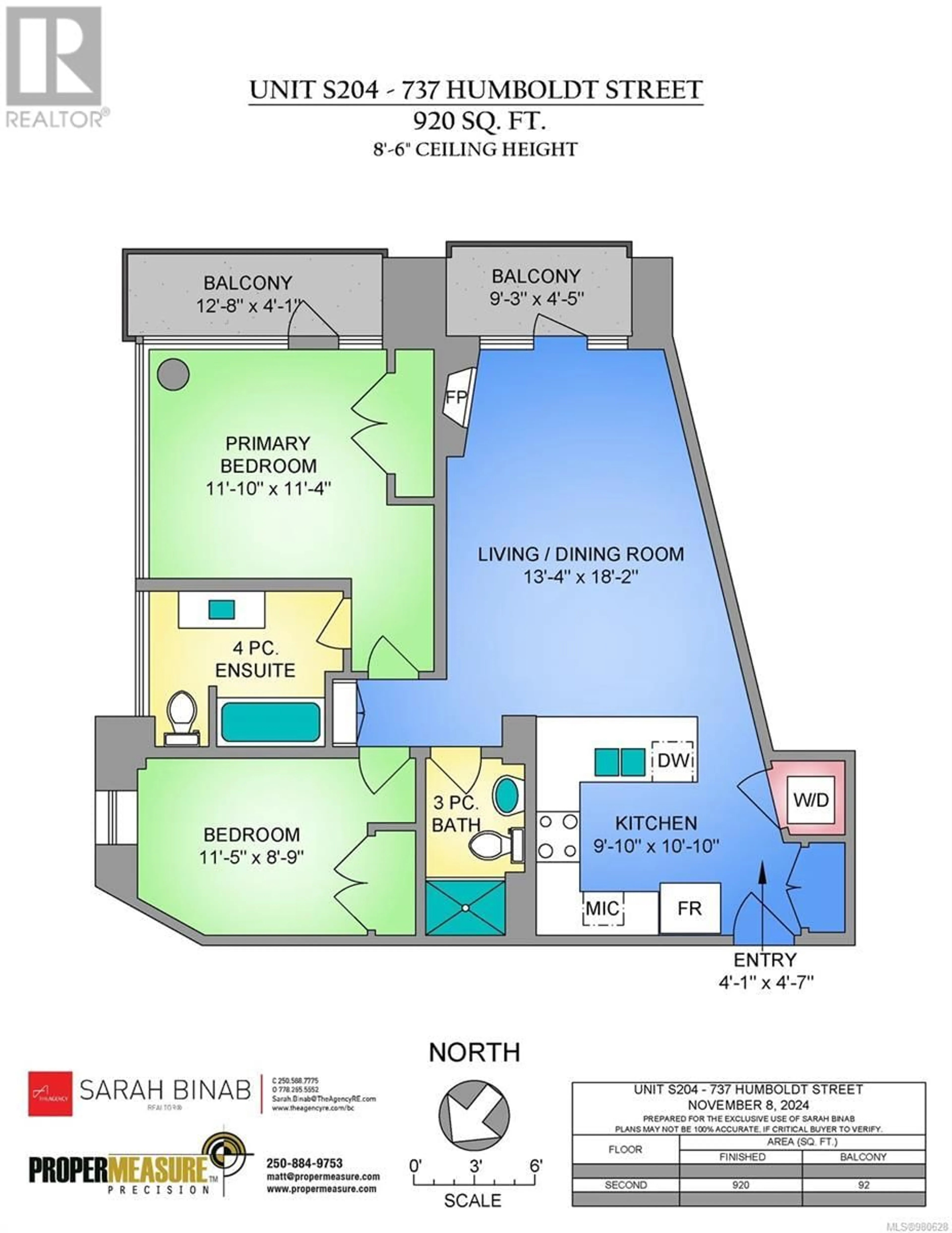 Floor plan for S204 737 Humboldt St, Victoria British Columbia V8W1B1