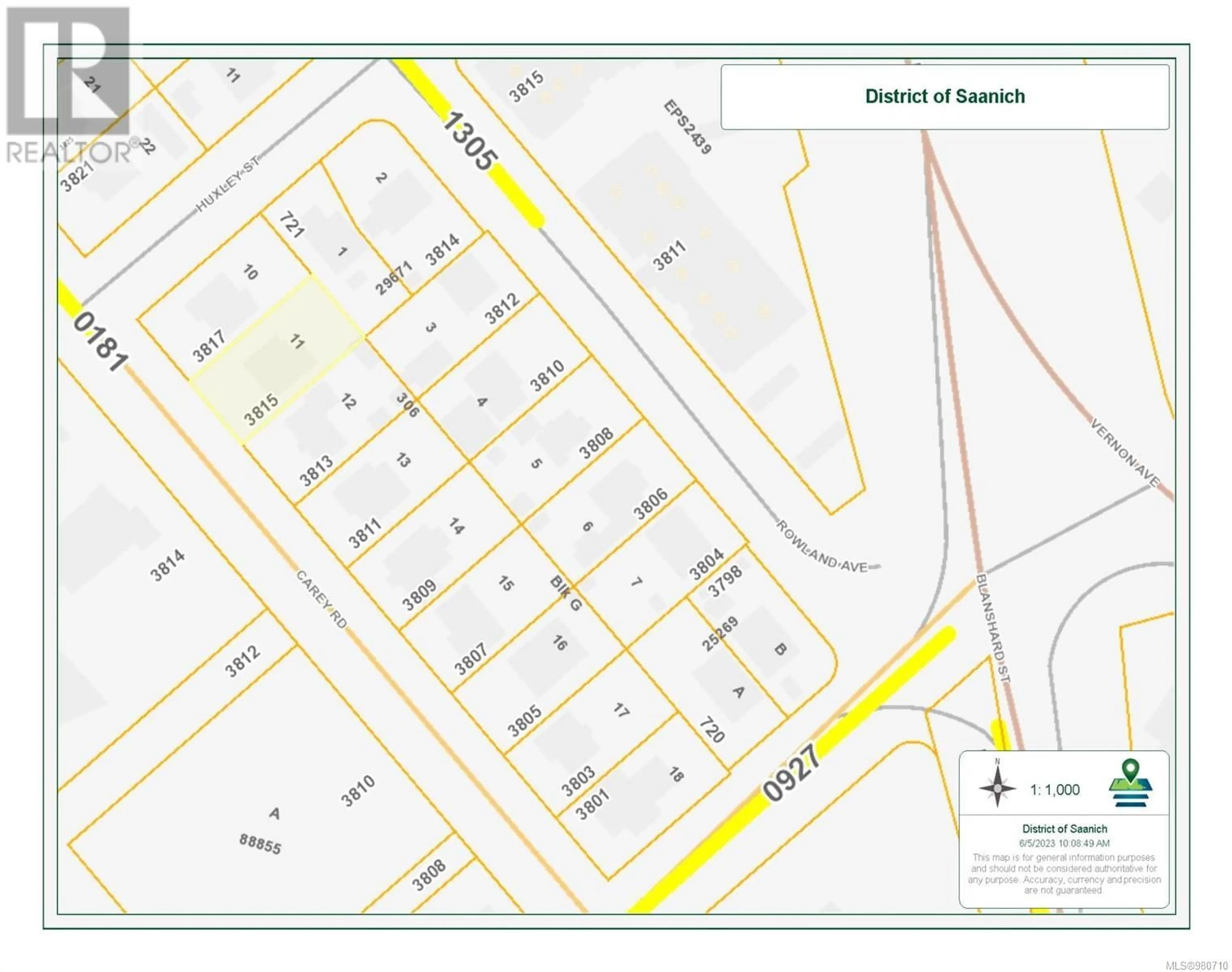 Picture of a map for 3815 Carey Rd, Saanich British Columbia V8Z4C5