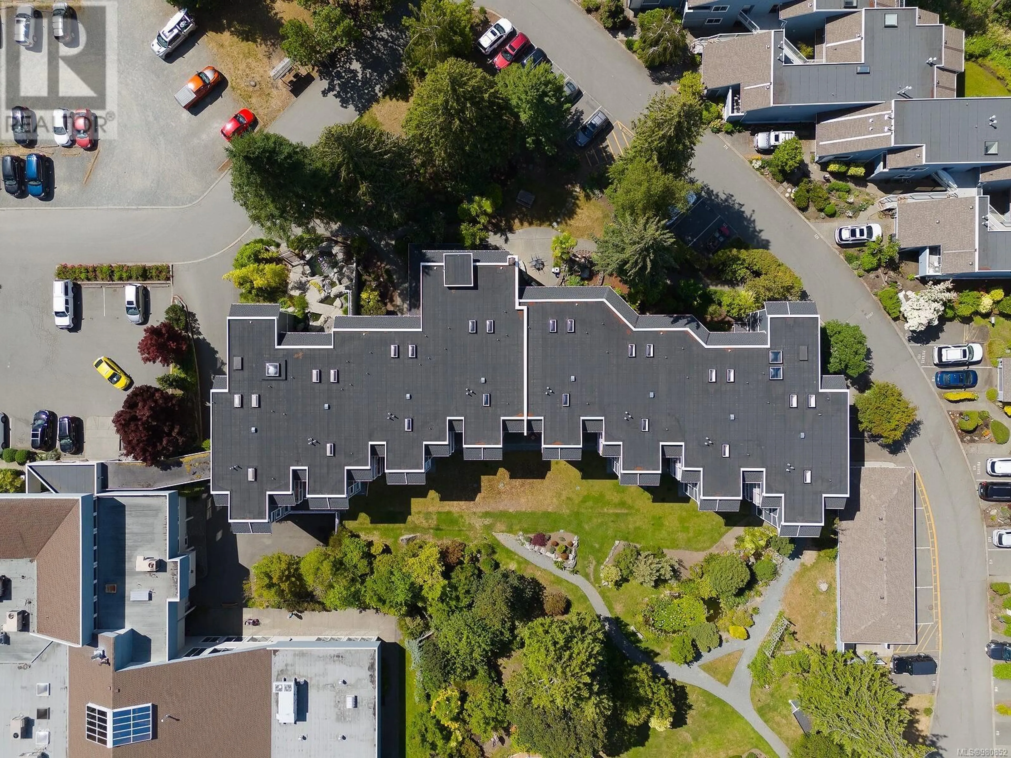 A pic from outside/outdoor area/front of a property/back of a property/a pic from drone, street for 714 - 1600 STROULGER ROAD, Nanoose Bay British Columbia V9P9B7