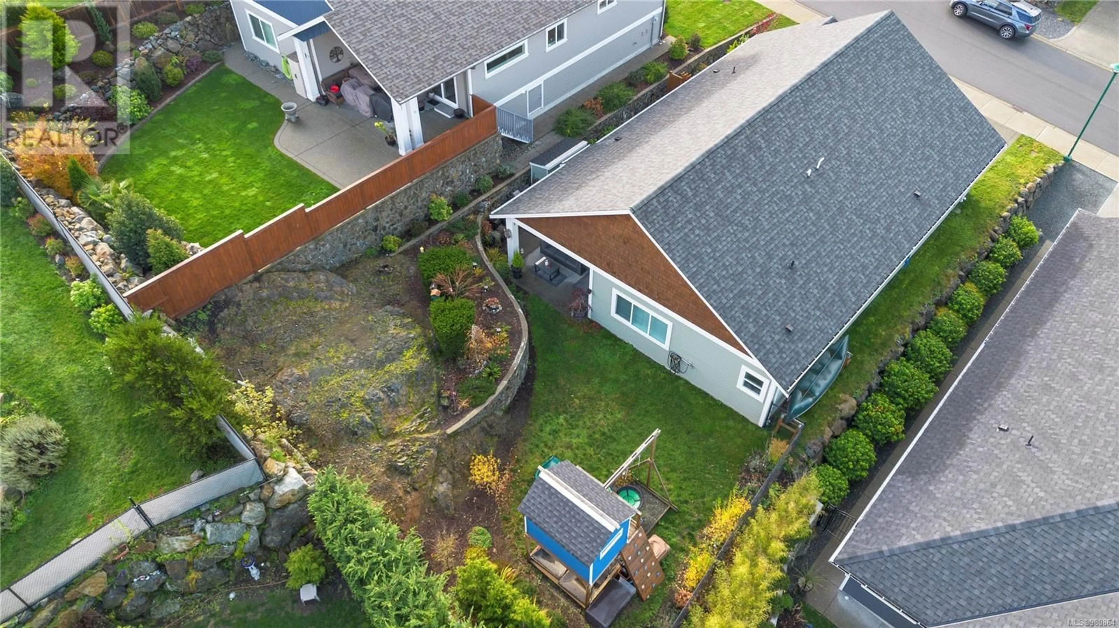 A pic from outside/outdoor area/front of a property/back of a property/a pic from drone, street for 2521 West Trail Crt, Sooke British Columbia V9Z0L2