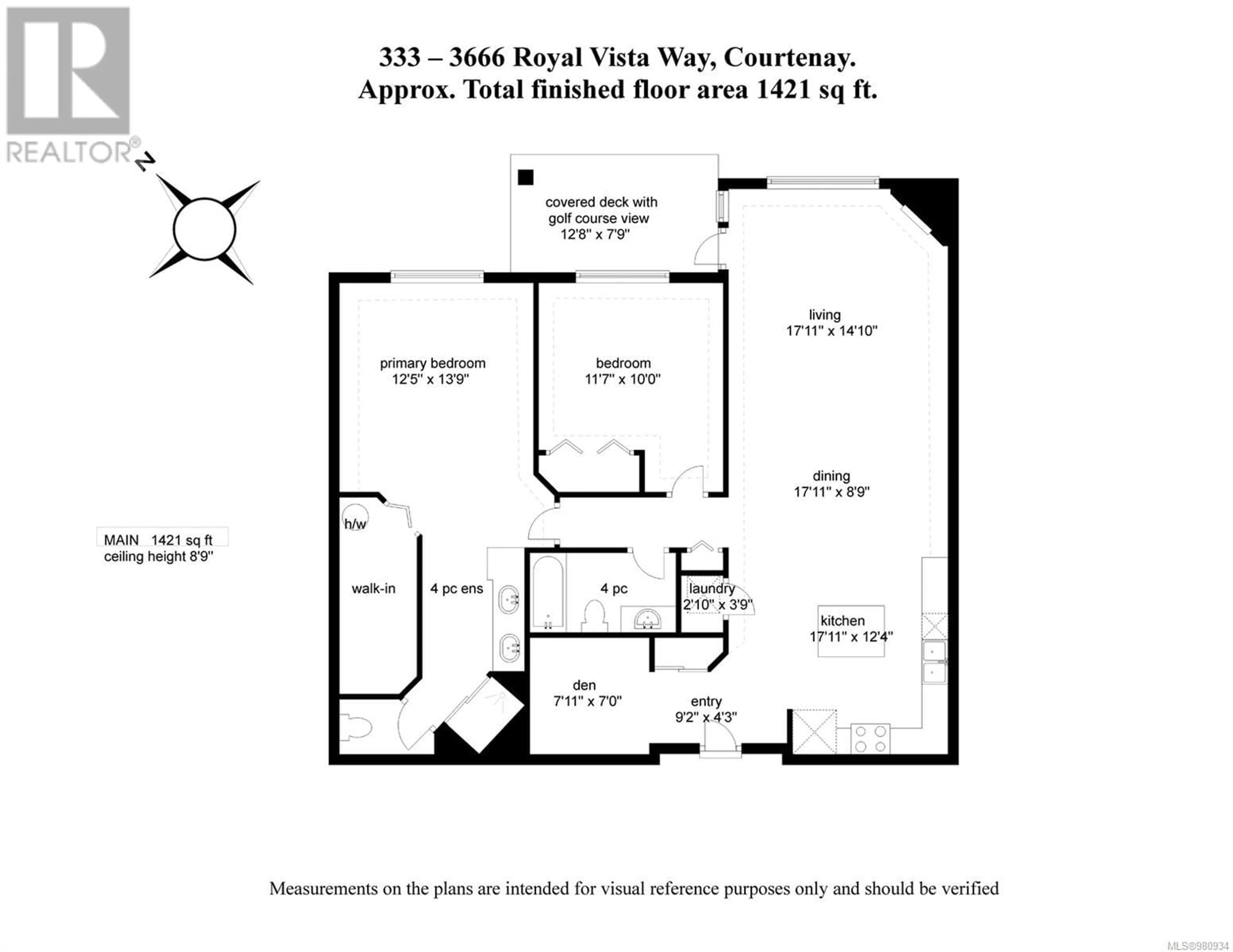 Floor plan for 333 3666 Royal Vista Way, Courtenay British Columbia V9N9X7