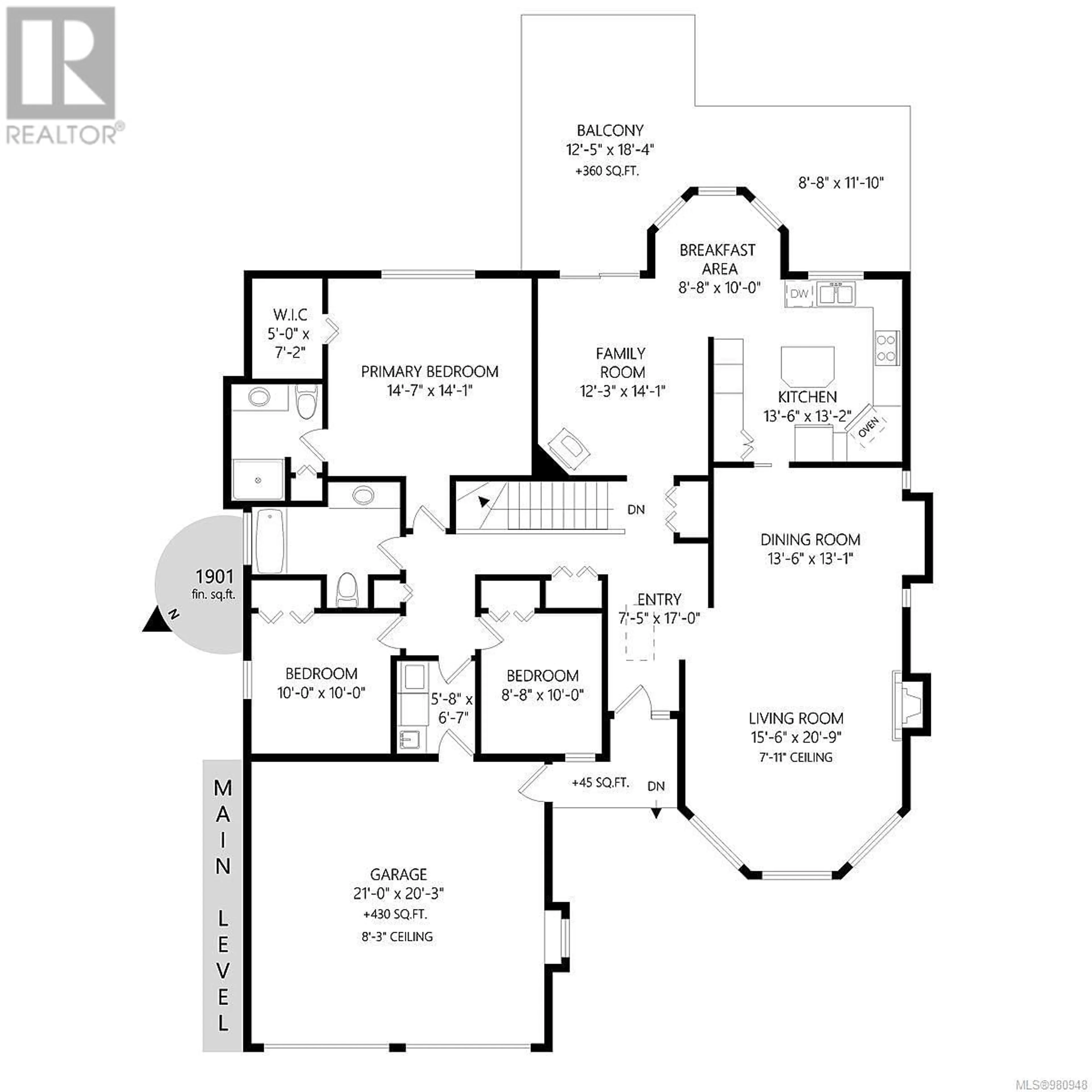 Floor plan for 1368 Ivy Lane, Nanaimo British Columbia V9T5T2