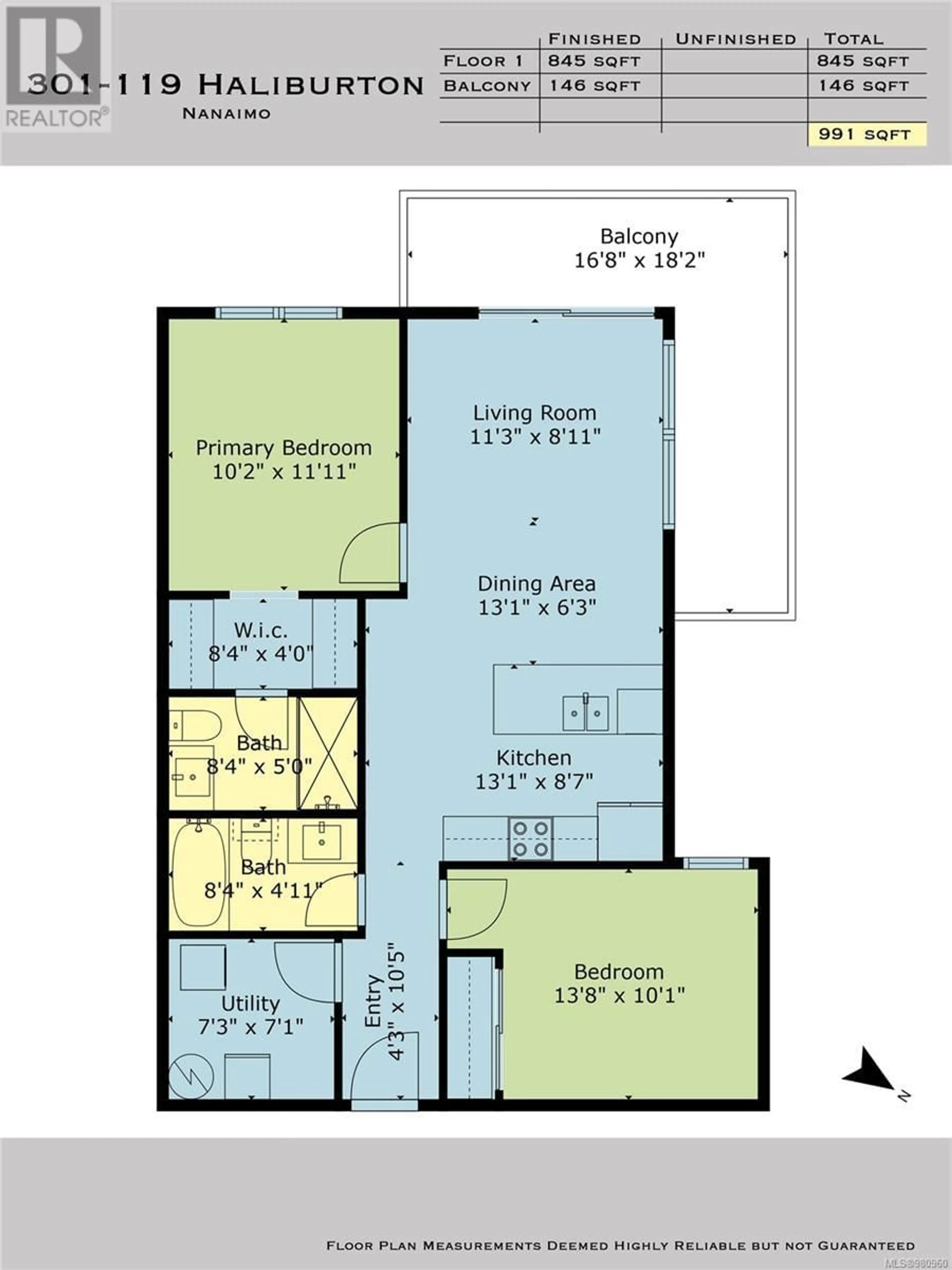 Floor plan for 301 119 Haliburton St, Nanaimo British Columbia V9R4V9