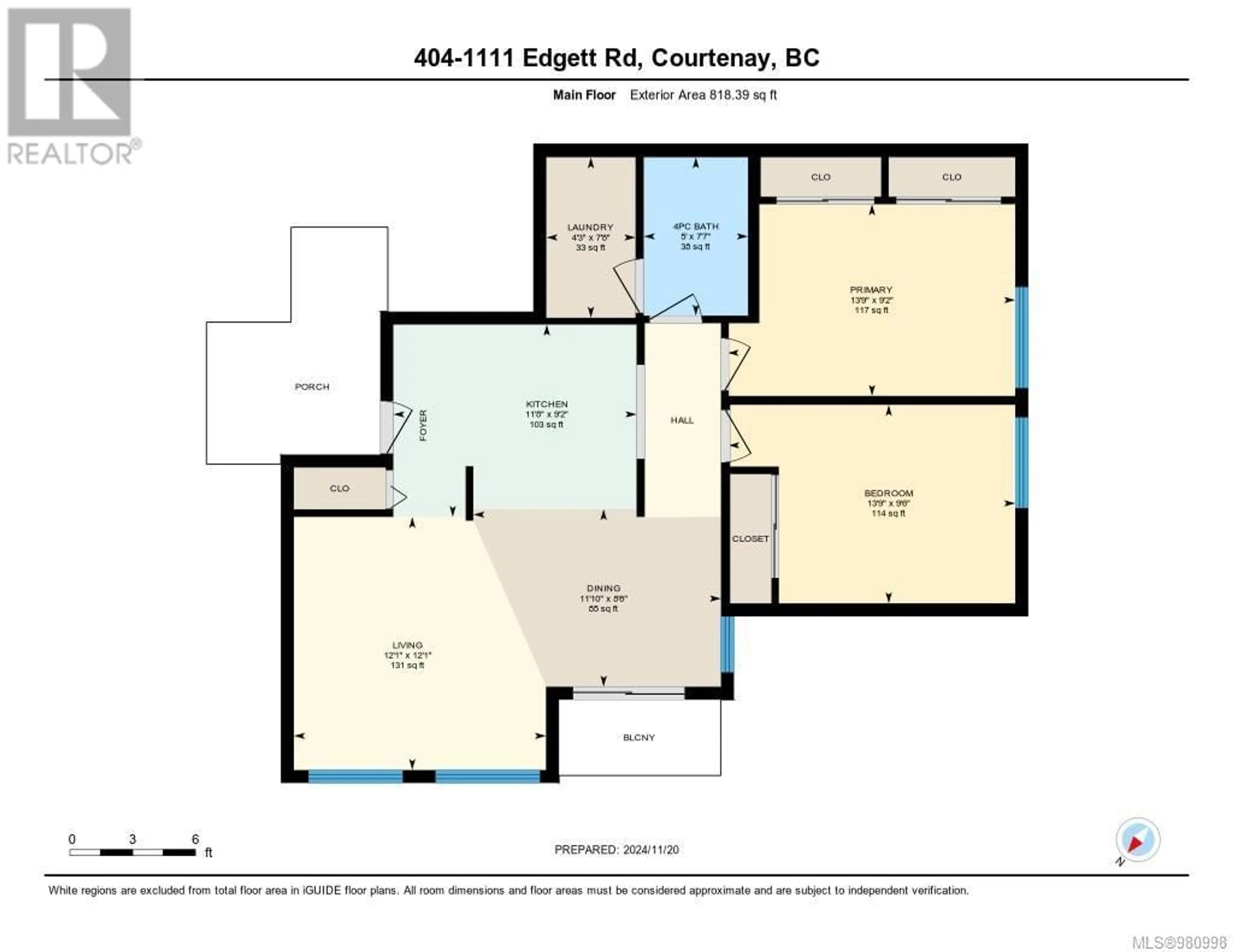 Floor plan for 404 1111 Edgett Rd, Courtenay British Columbia V9N8P2