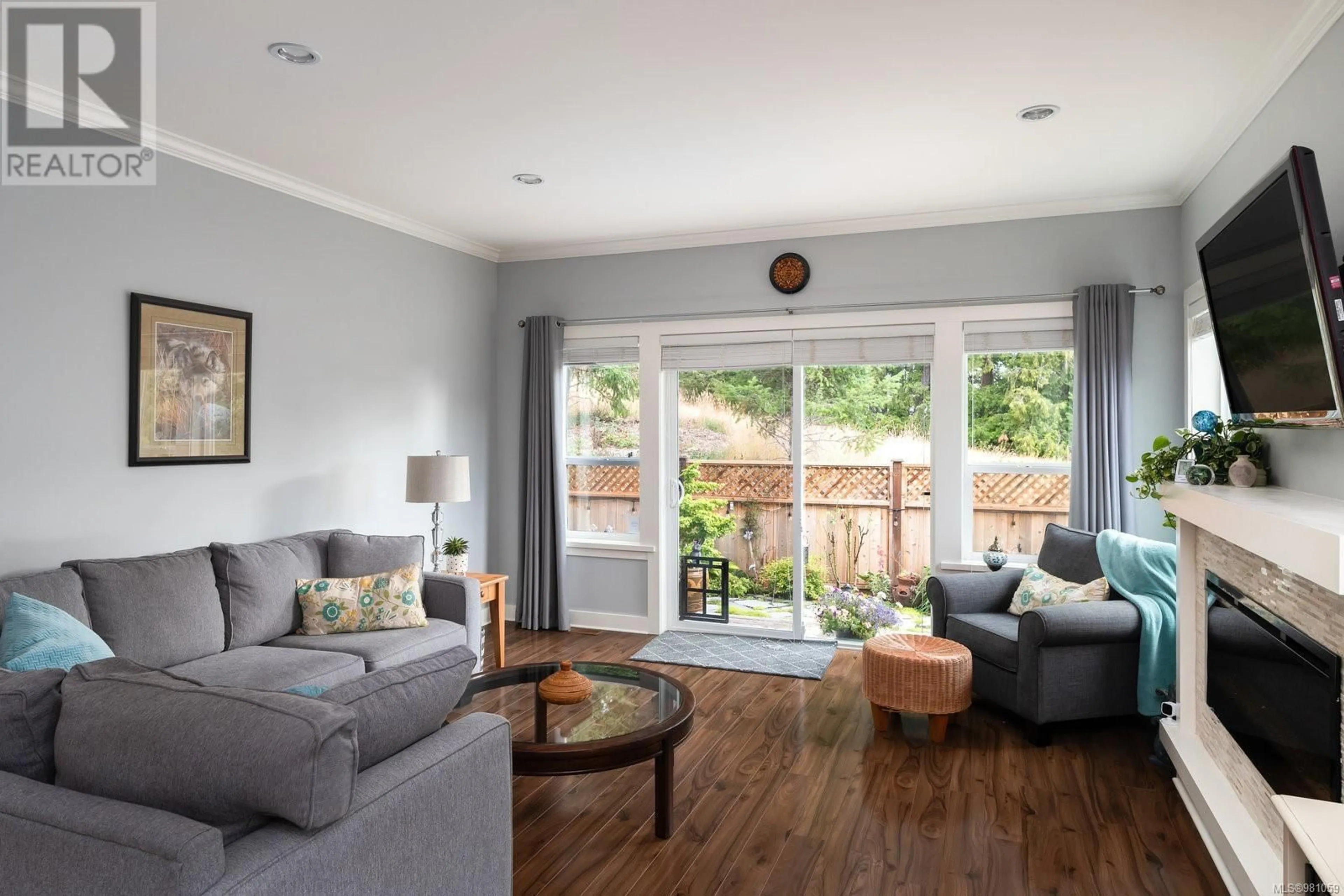 Living room, wood floors for 3059 Alouette Dr, Langford British Columbia V9B0M7