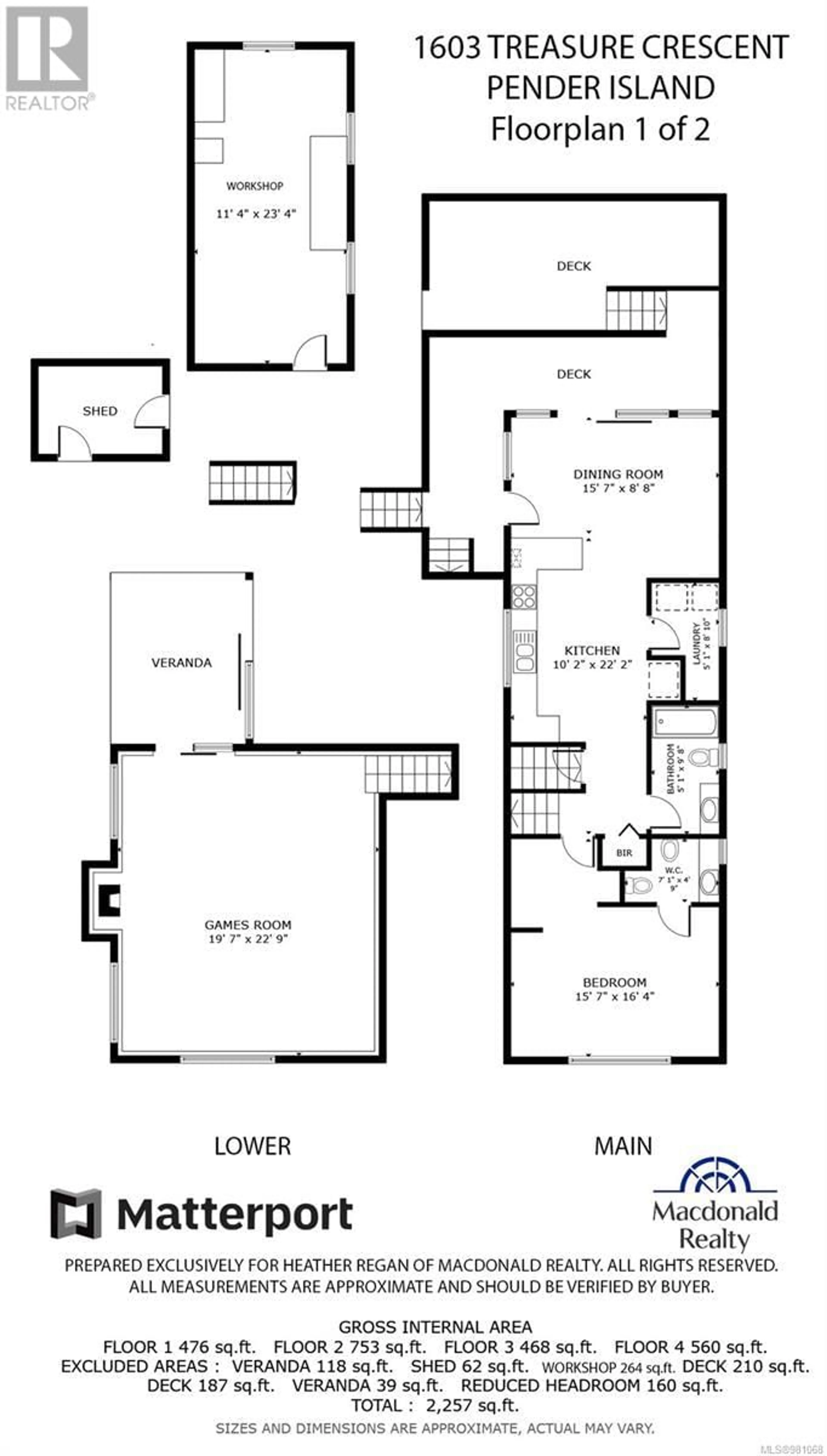 Floor plan for 1603 Treasure Cres, Pender Island British Columbia V0N2M0