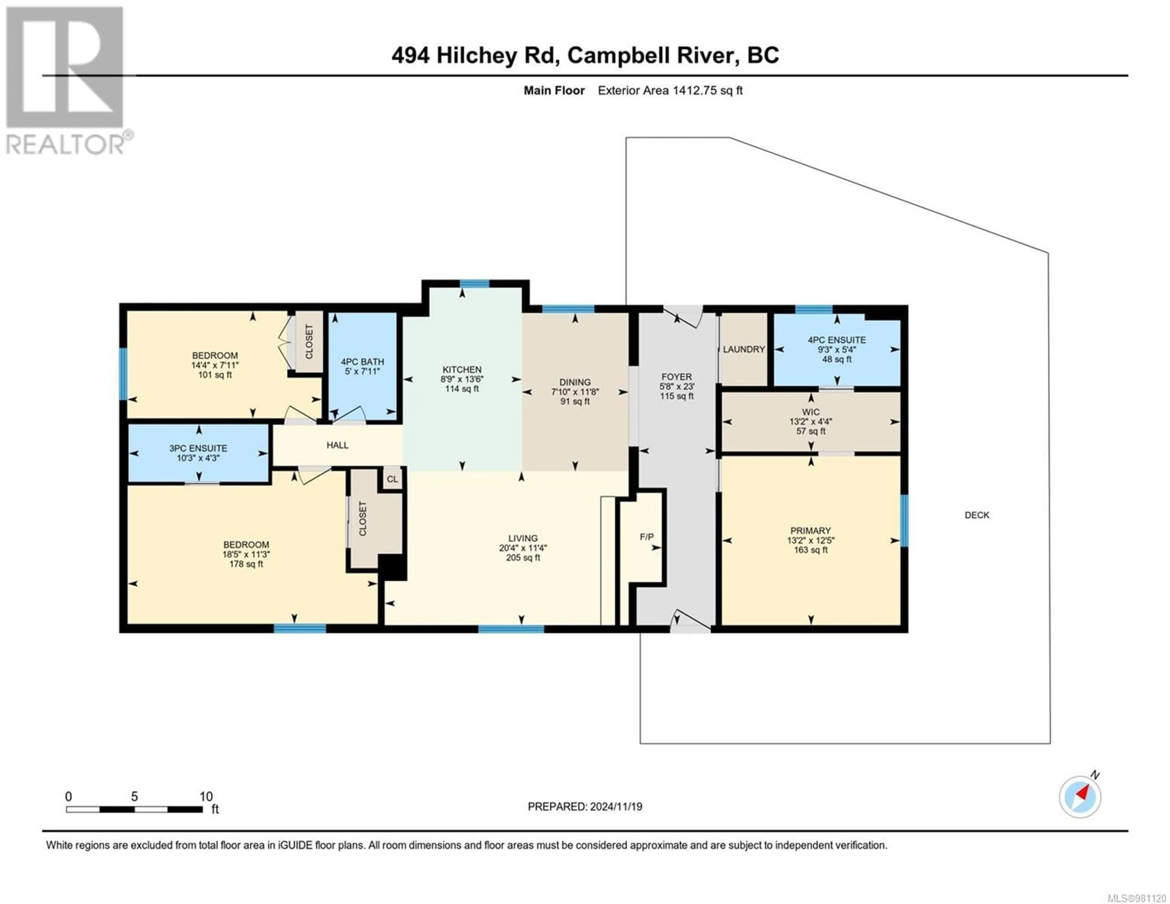 Floor plan for 494 HILCHEY ROAD, Campbell River British Columbia V9W1R1