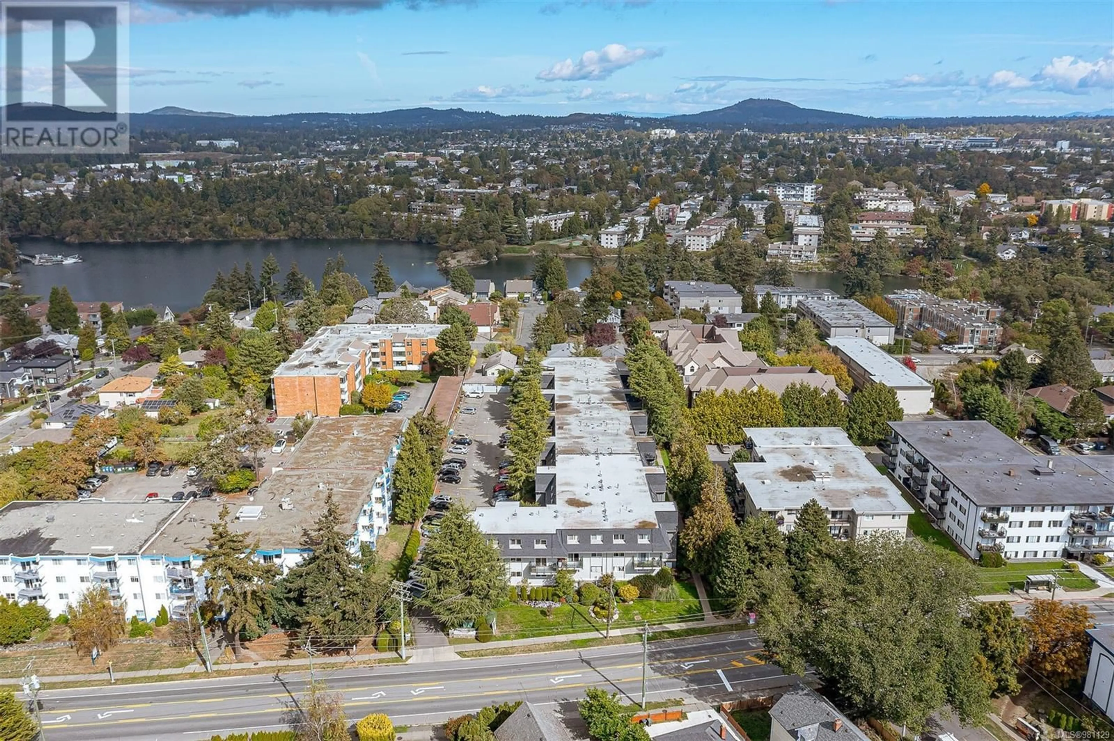 A pic from exterior of the house or condo, the street view for 23 840 Craigflower Rd, Esquimalt British Columbia V9A2X1