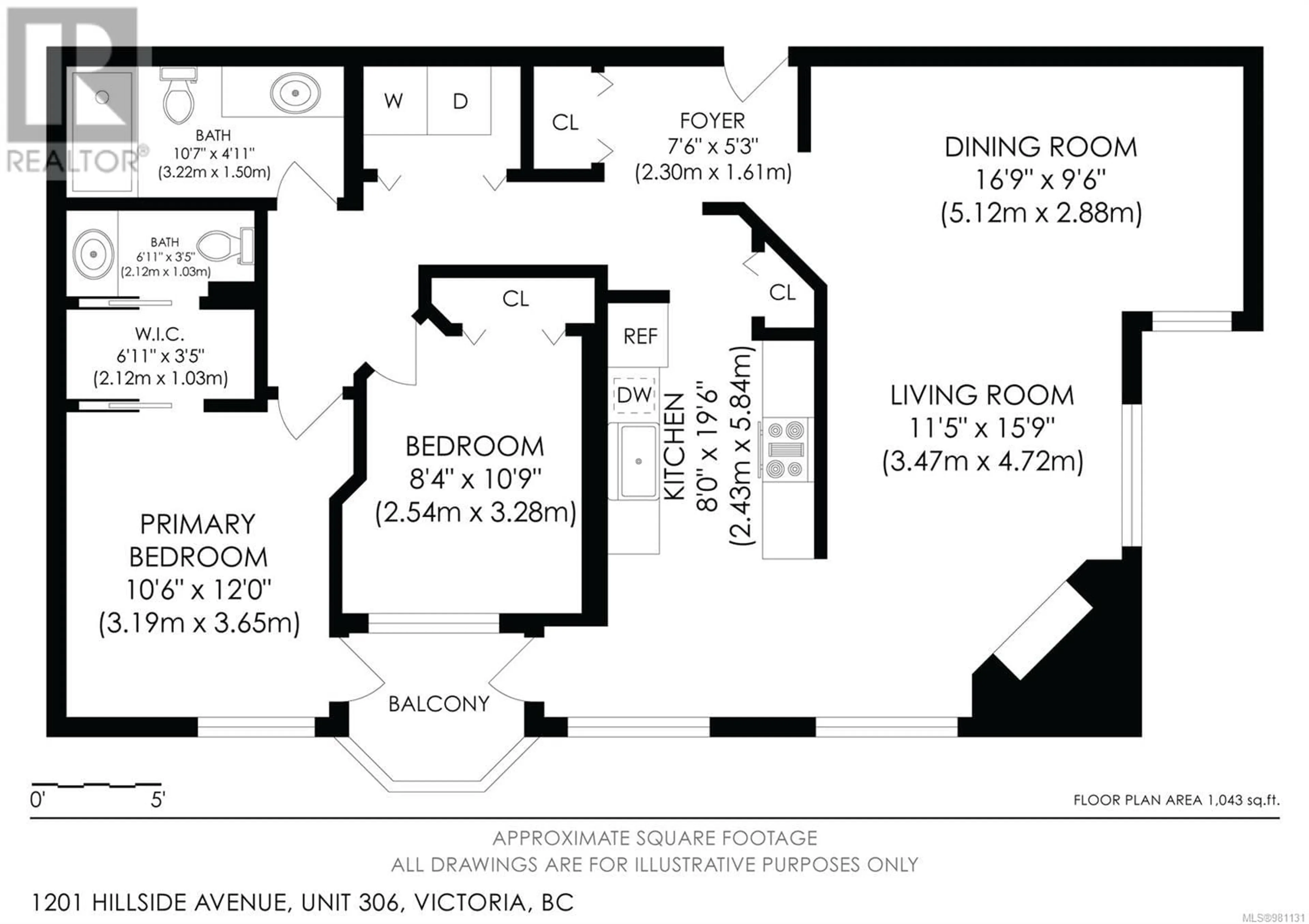 Floor plan for 306 1201 Hillside Ave, Victoria British Columbia V8T2B1