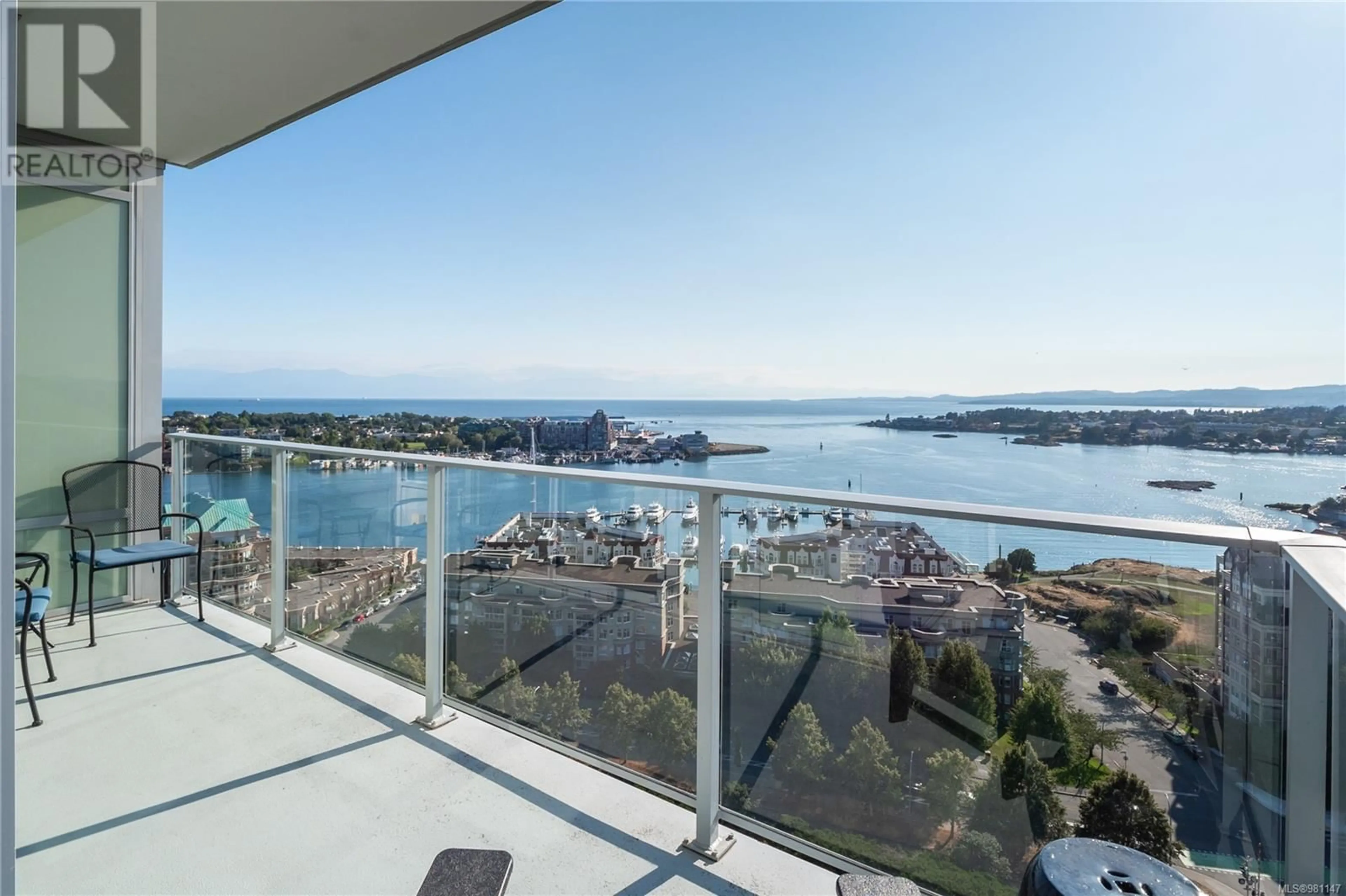 Balcony in the apartment, the view of lake or river for 1502 60 Saghalie Rd, Victoria British Columbia V9A0H1