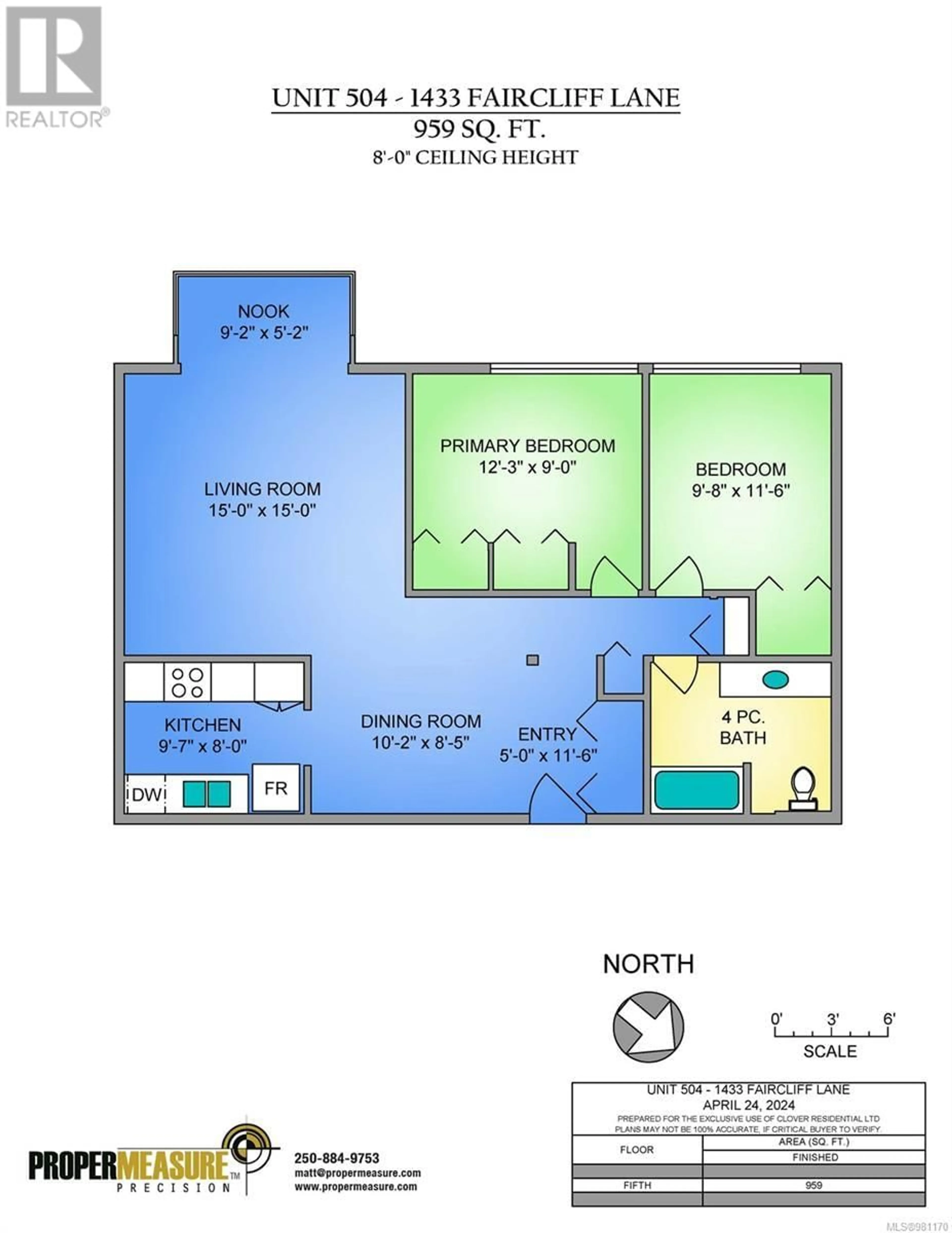 Floor plan for 504 1433 Faircliff Lane, Victoria British Columbia V8S3J6