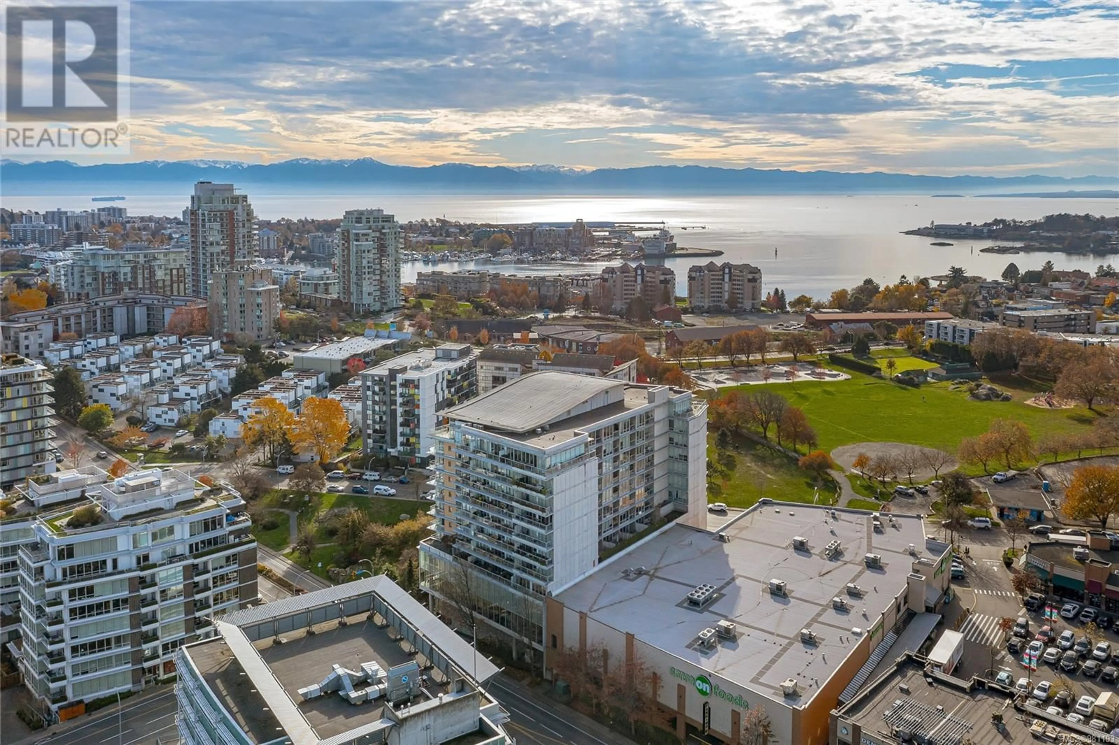 A pic from exterior of the house or condo, the view of city buildings for 810 160 Wilson St, Victoria British Columbia V9A7P9