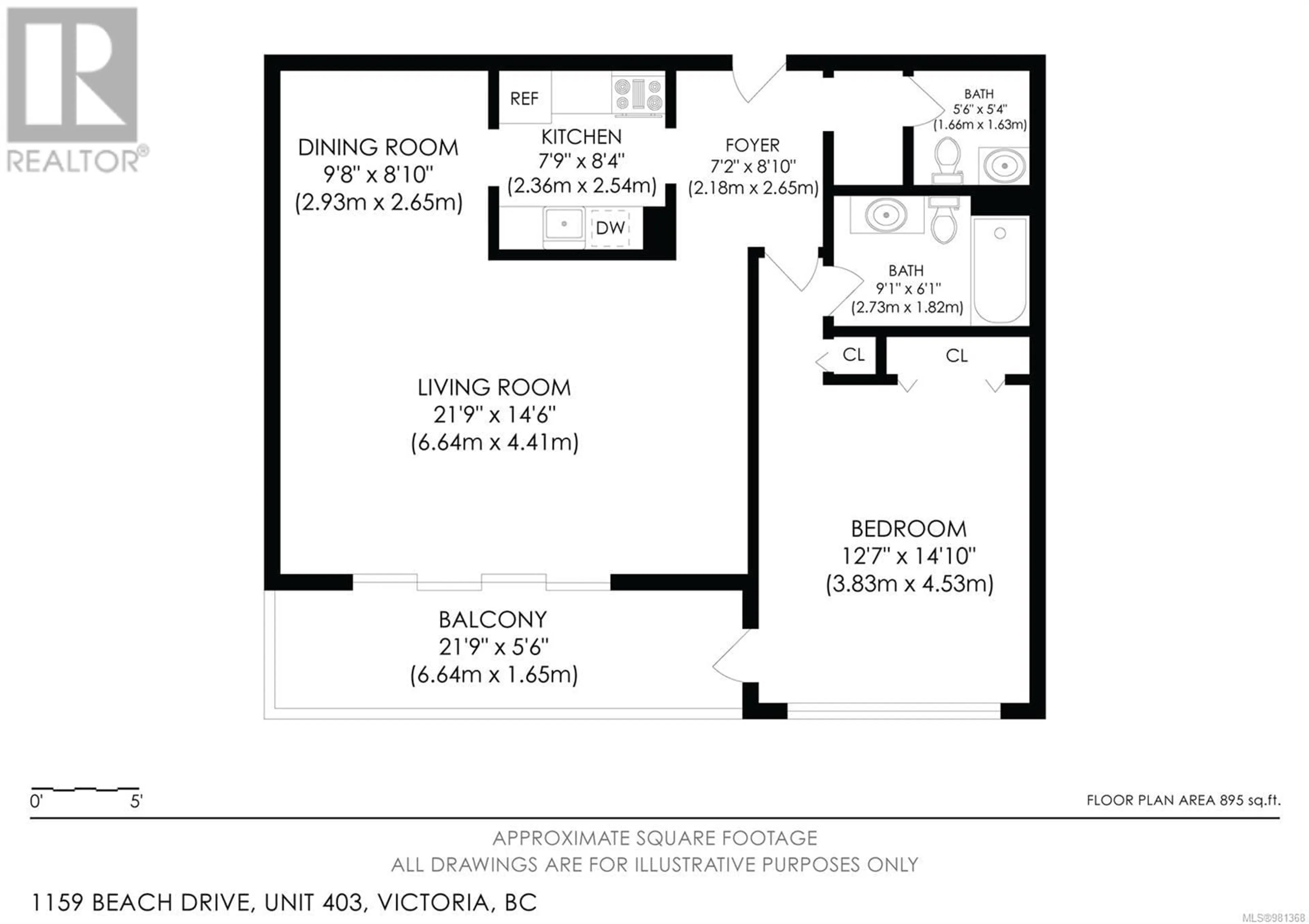 Floor plan for 403 1159 Beach Dr, Oak Bay British Columbia V8S2N2