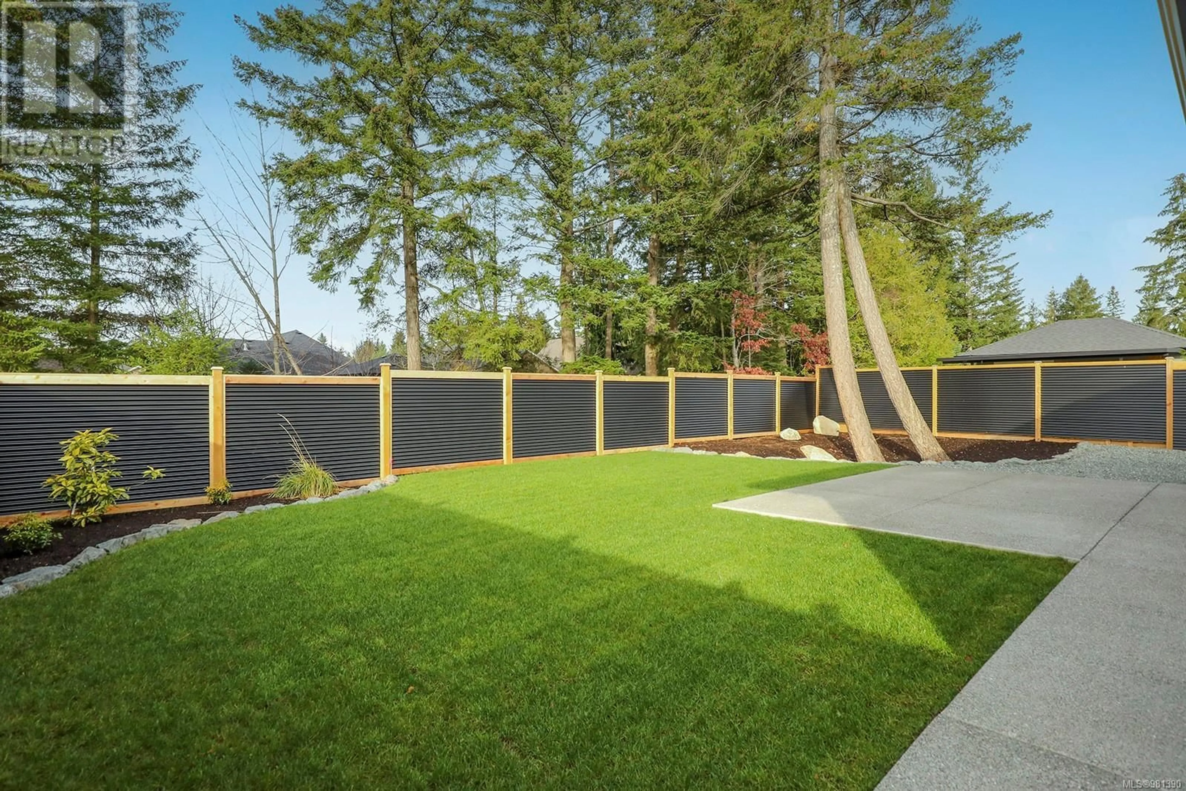 Patio, the fenced backyard for 879 Hercules Pl, Comox British Columbia V9M0C8