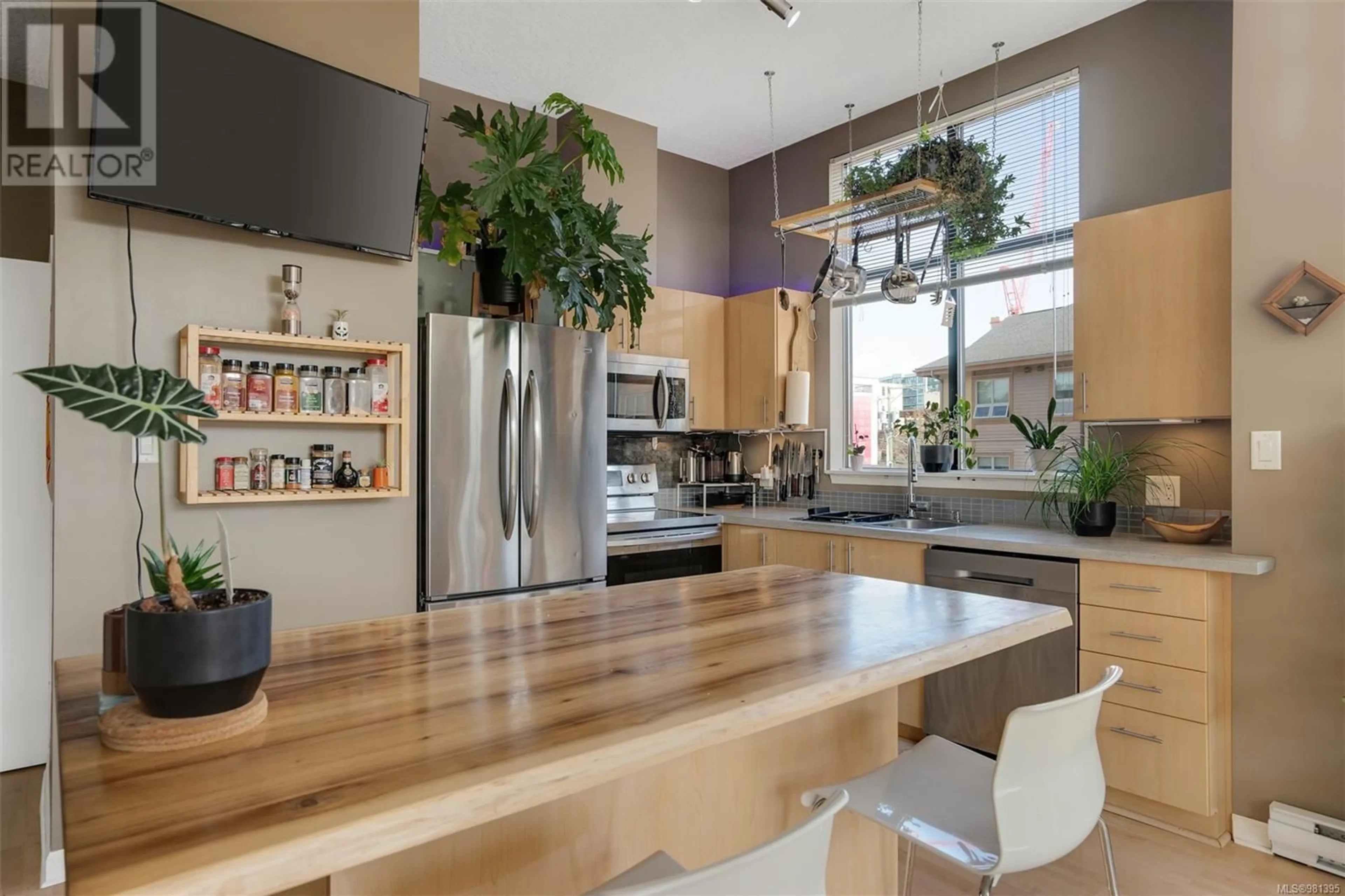 Contemporary kitchen, wood floors for 303 829 Goldstream Ave, Langford British Columbia V9B2X8