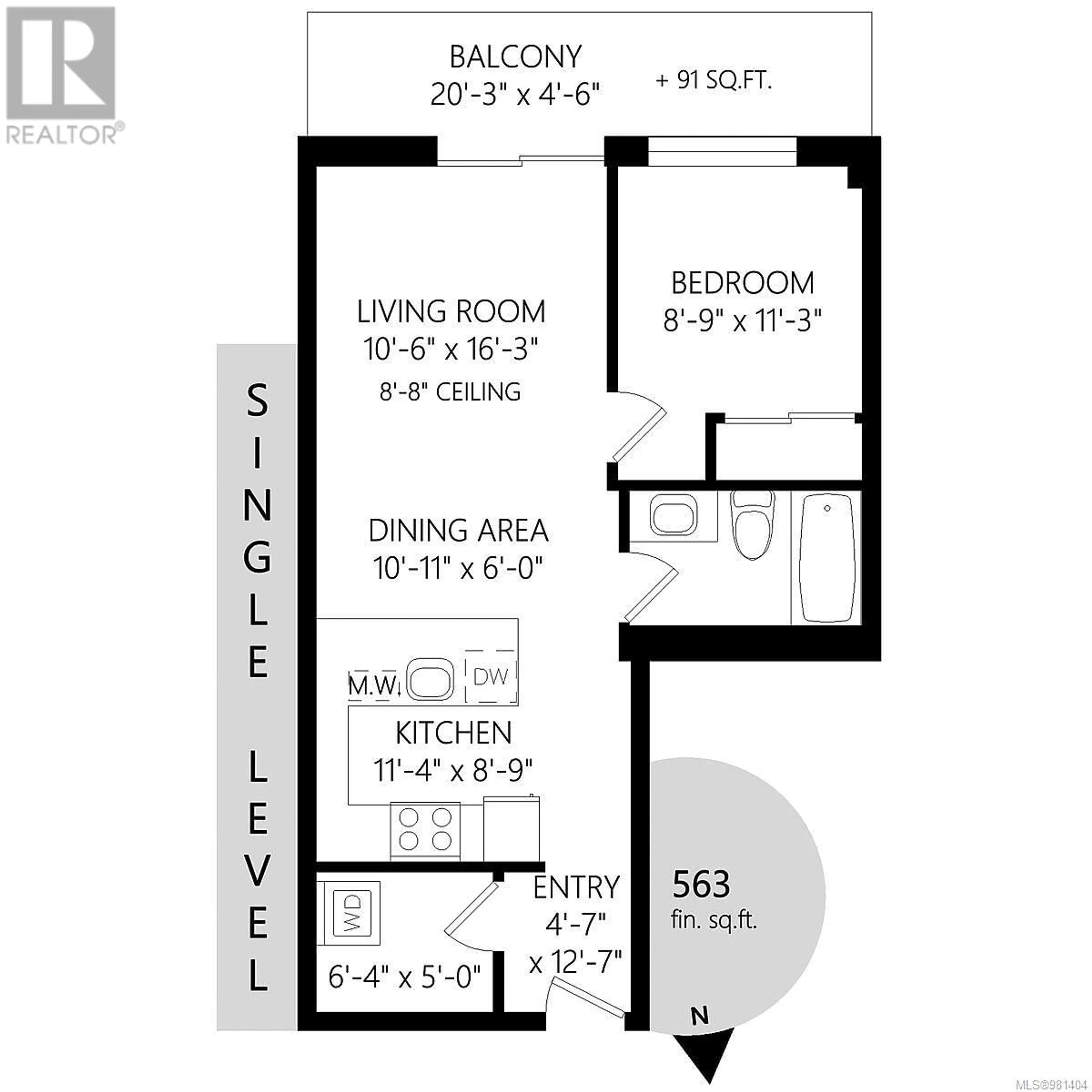 Floor plan for 510 1100 Yates St, Victoria British Columbia V8V0H5