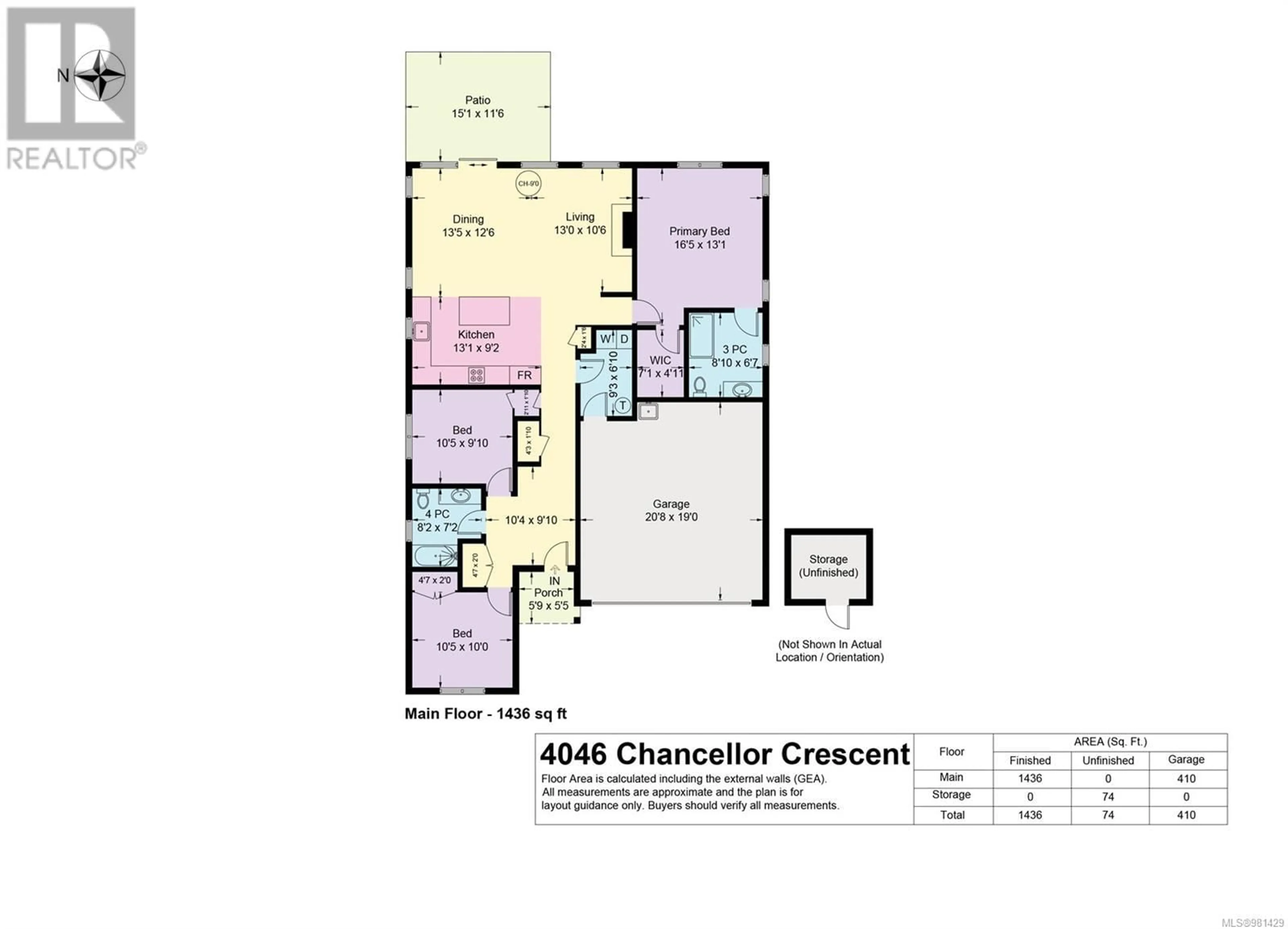 Floor plan for 4046 Chancellor Cres, Courtenay British Columbia V9N0B6