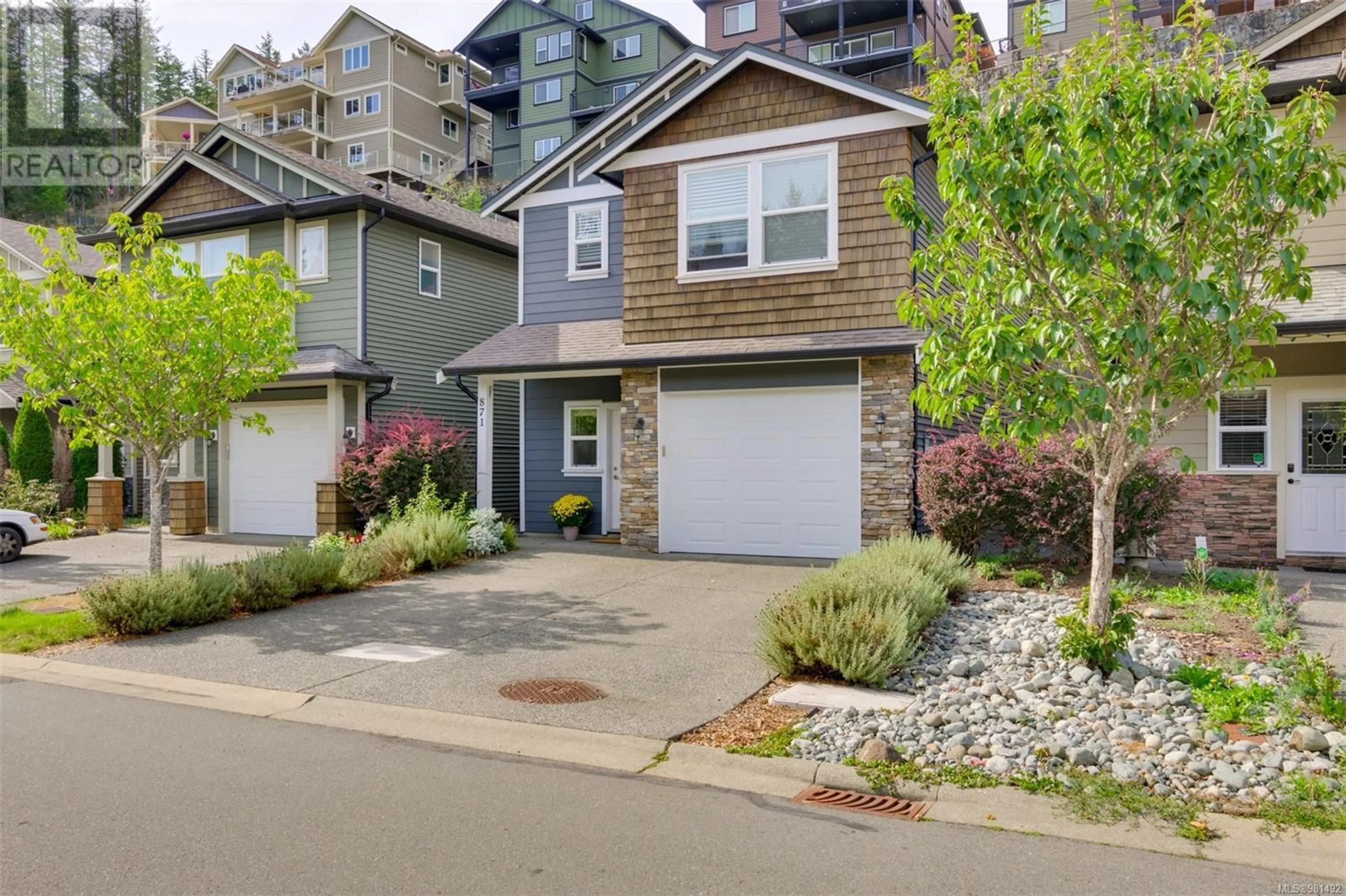 A pic from exterior of the house or condo, the street view for 871 Wild Ridge Way, Langford British Columbia V9C4M8