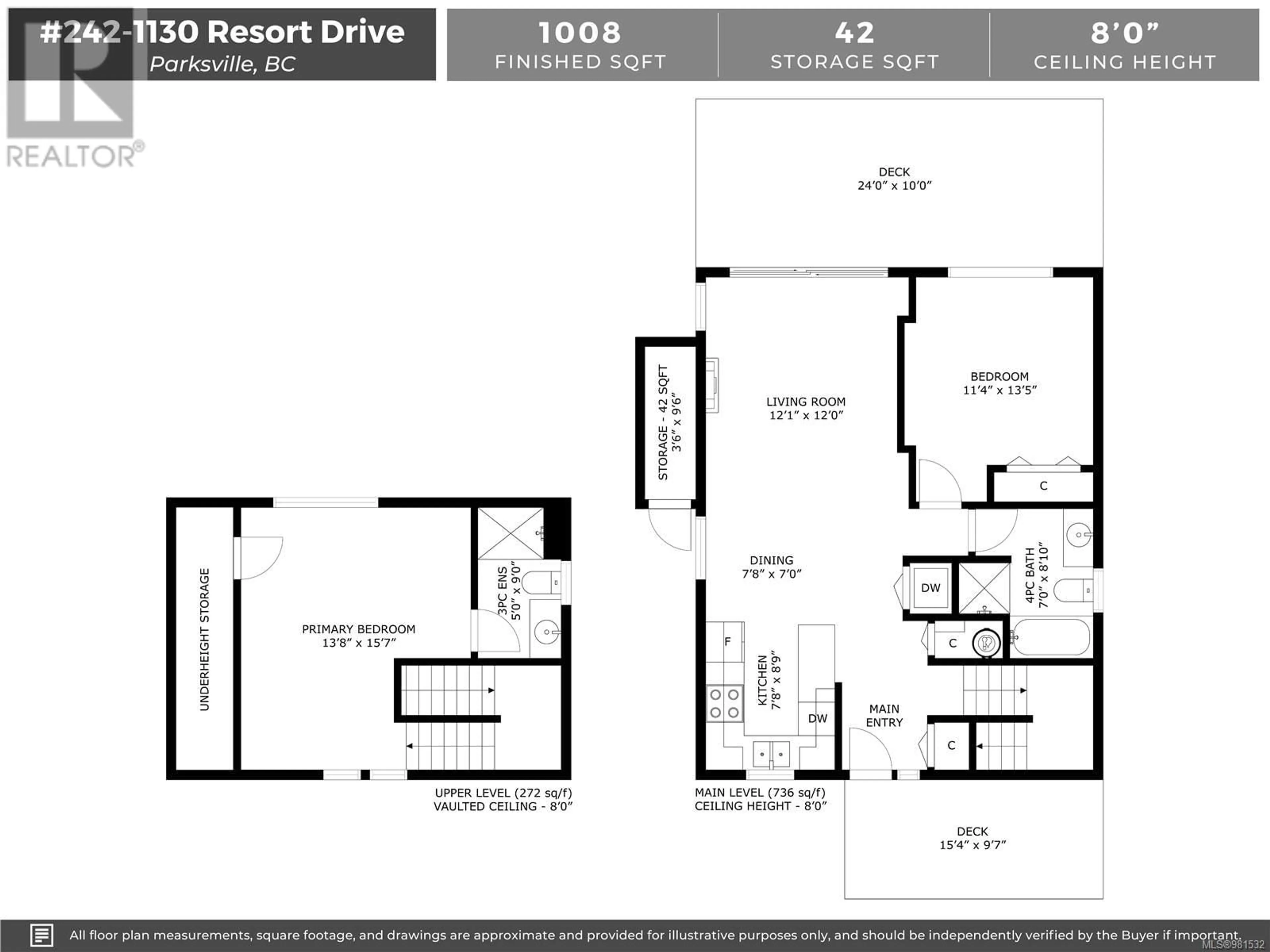 Floor plan for 242 1130 Resort Dr, Parksville British Columbia V9P2E3