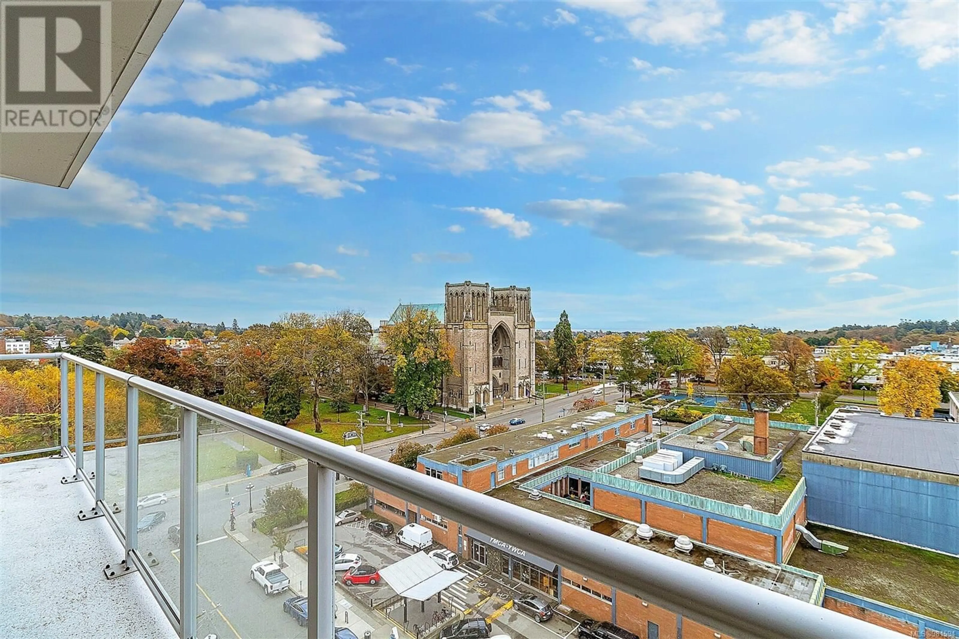 Balcony in the apartment, the view of city buildings for 1004 838 Broughton St, Victoria British Columbia V8W1E4