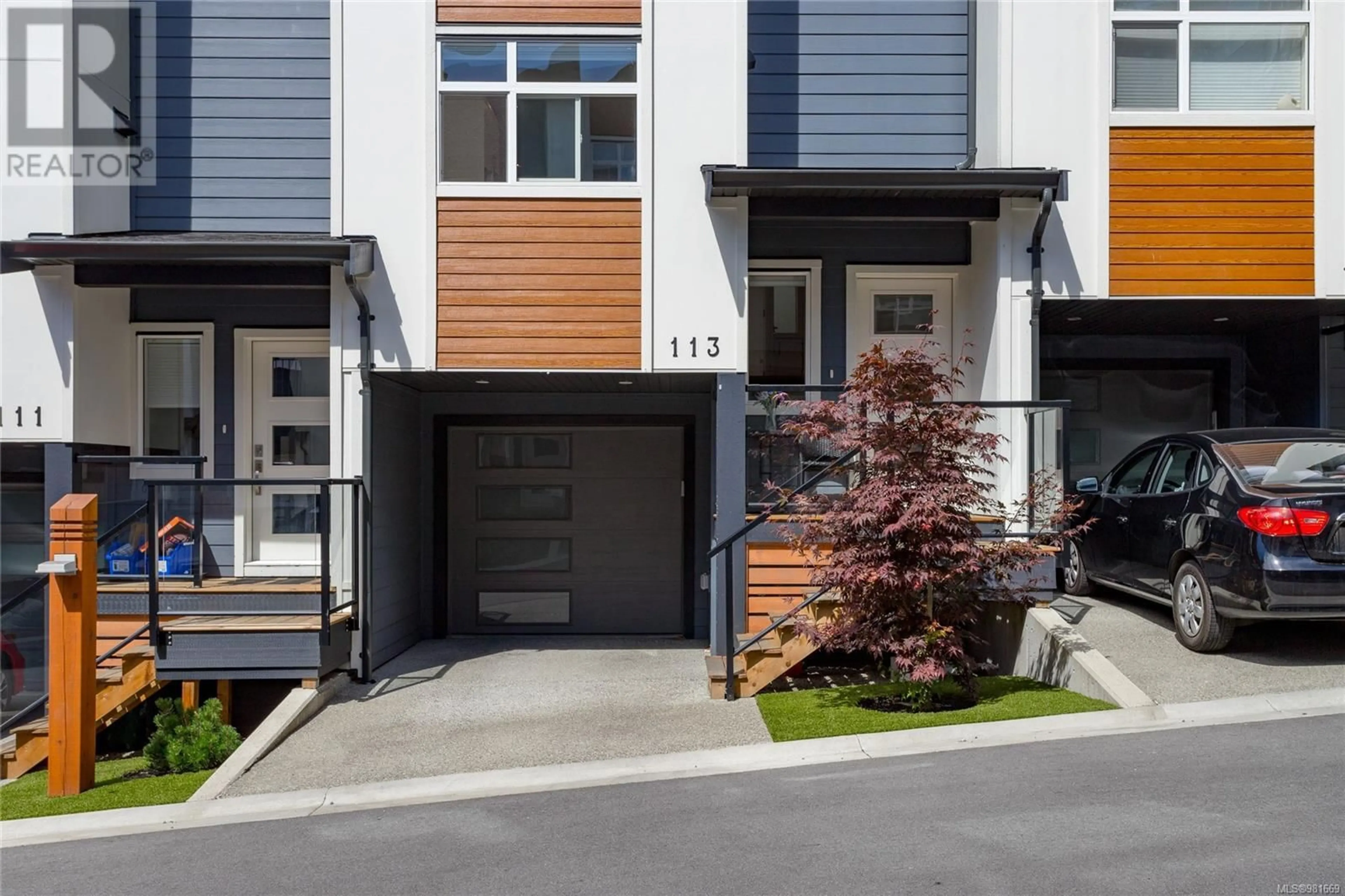 A pic from exterior of the house or condo, the street view for 113 3429 Happy Valley Rd, Langford British Columbia V9C2X9