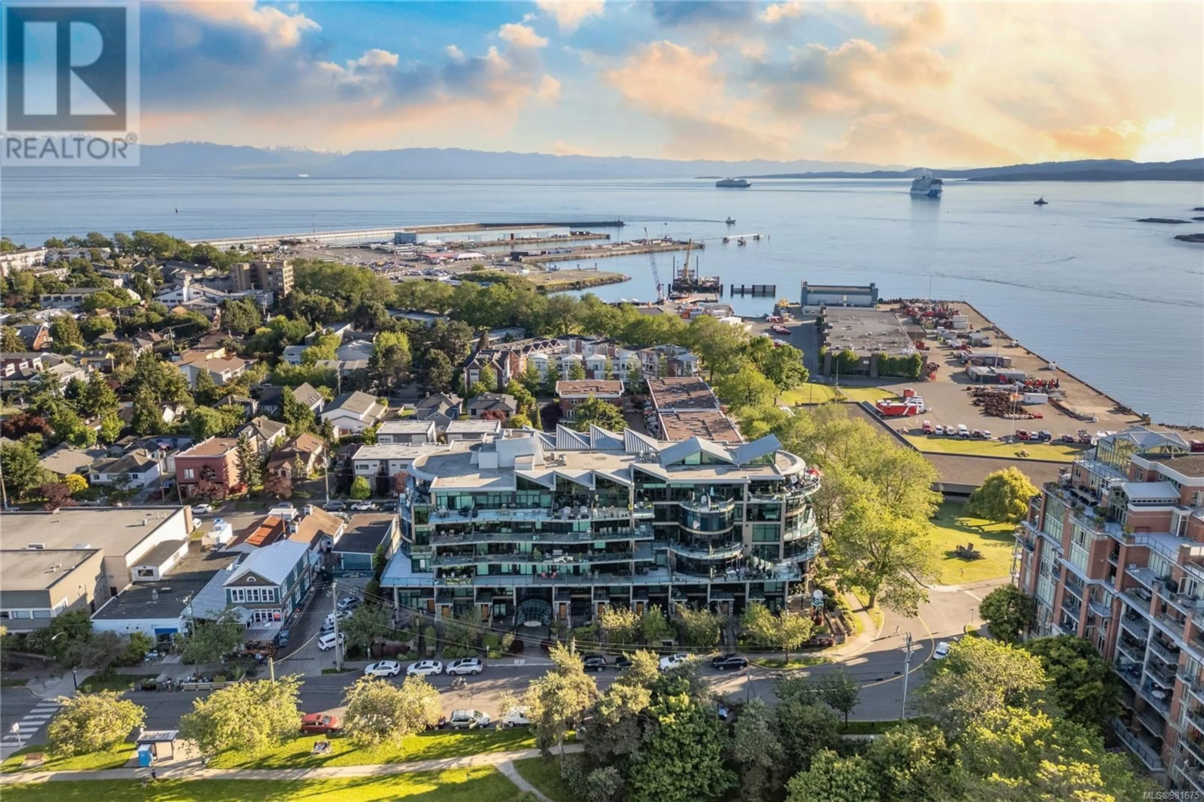 A pic from exterior of the house or condo, the view of city buildings for PH1 21 Erie St, Victoria British Columbia V8V5A8