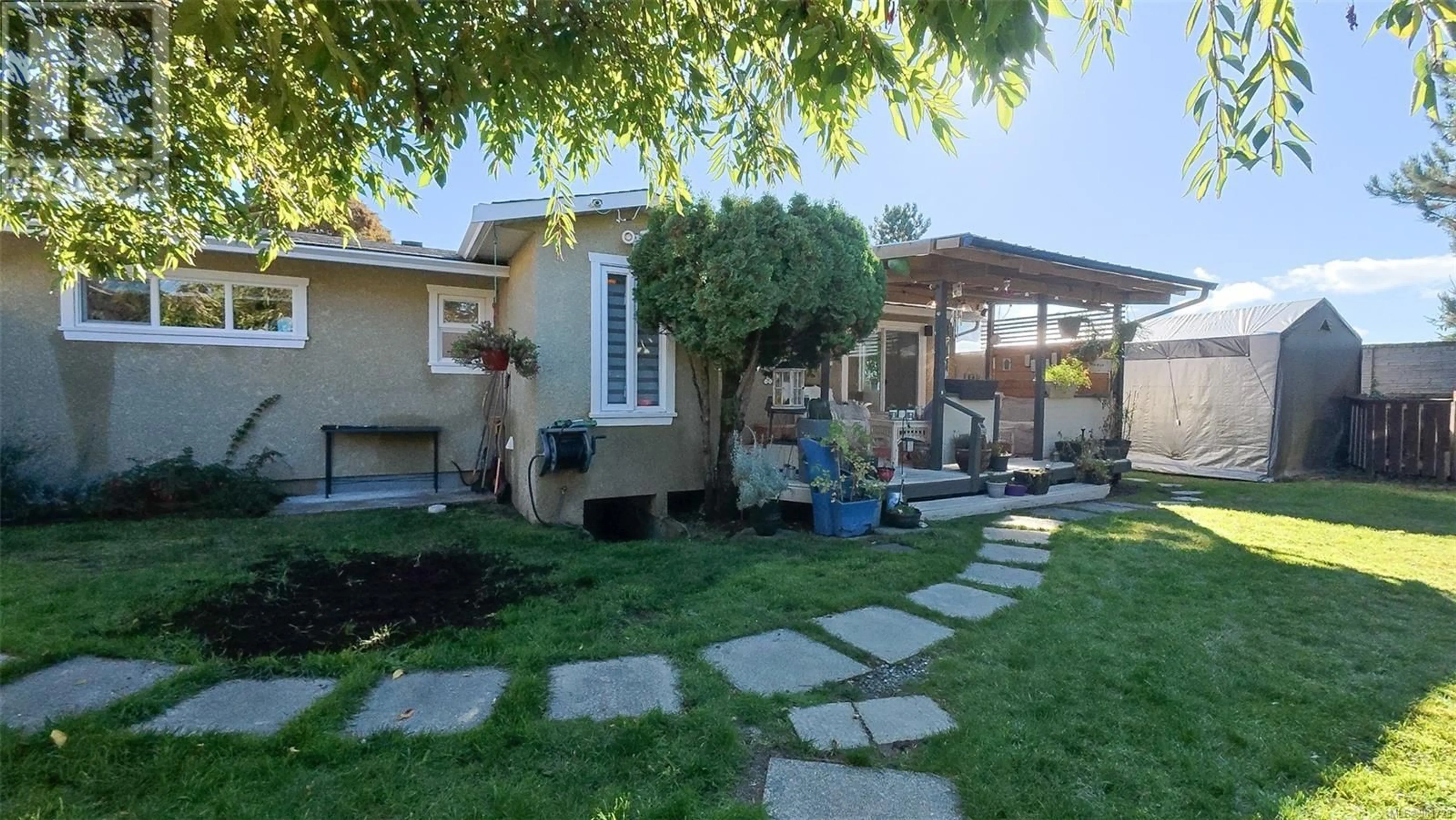 Patio, the fenced backyard for 2928 Phipps Rd, Langford British Columbia V9B3V9