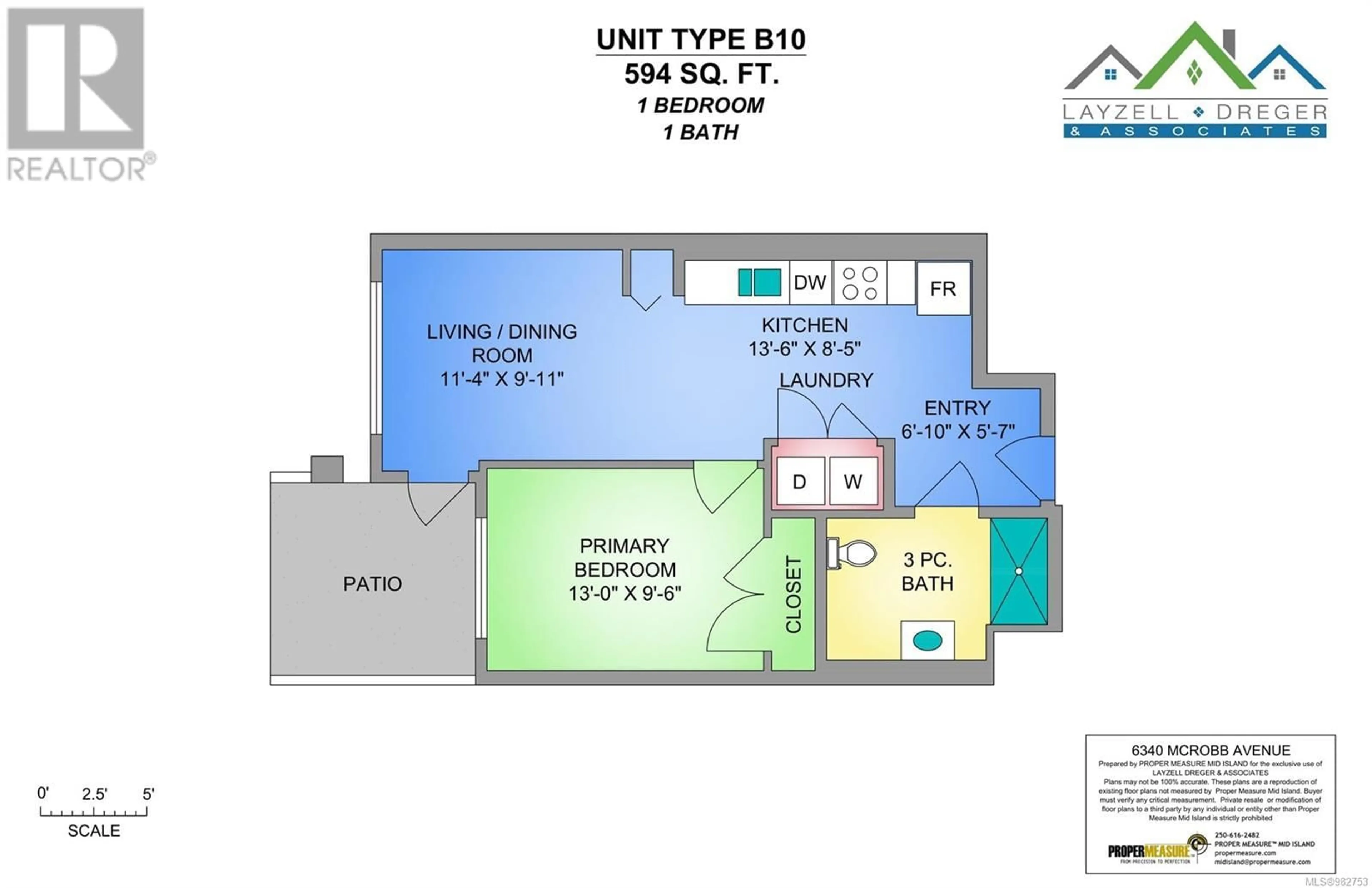 Floor plan for 502 6340 McRobb Ave, Nanaimo British Columbia V9V1L2