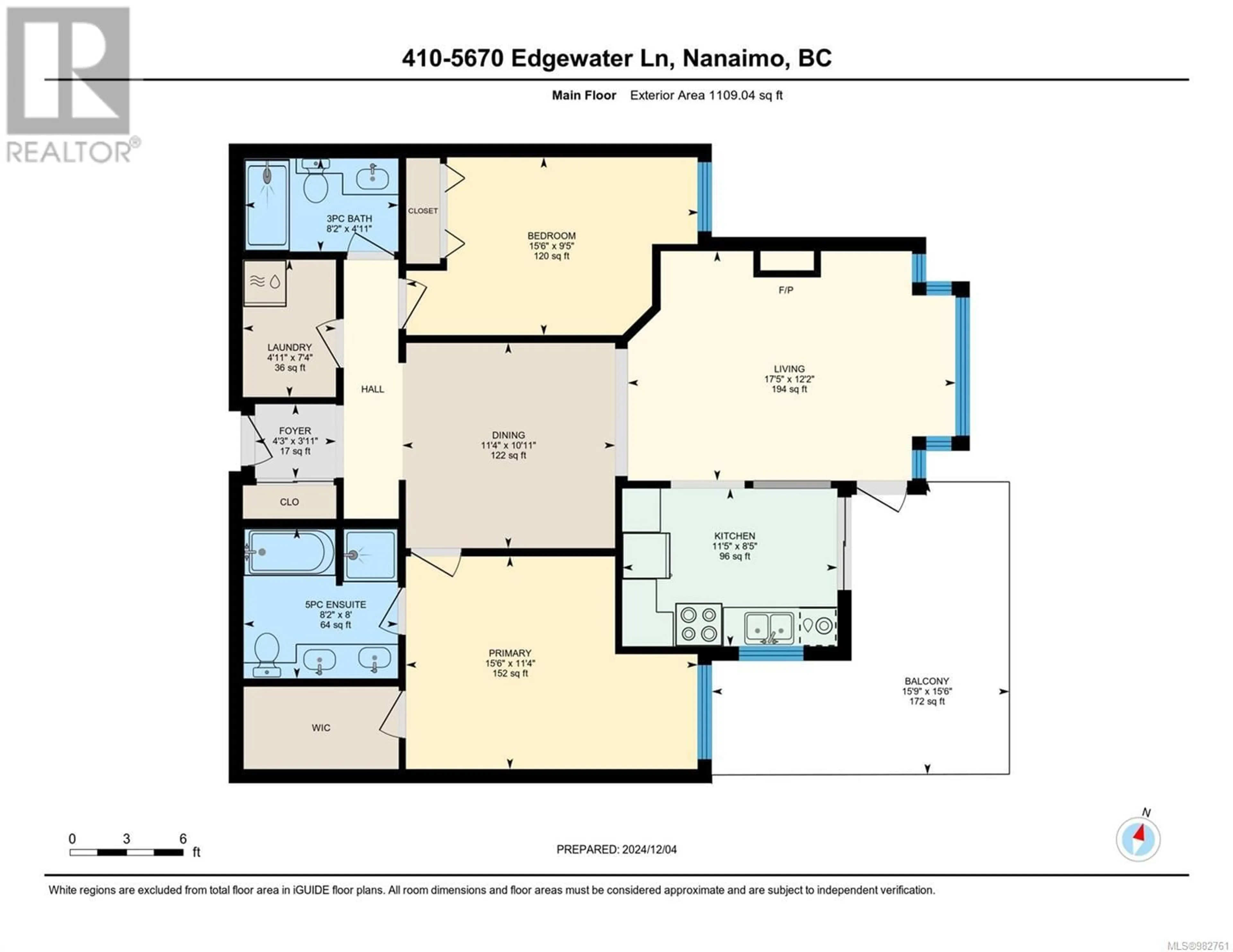 Floor plan for 410 5670 Edgewater Lane, Nanaimo British Columbia V9T6K1