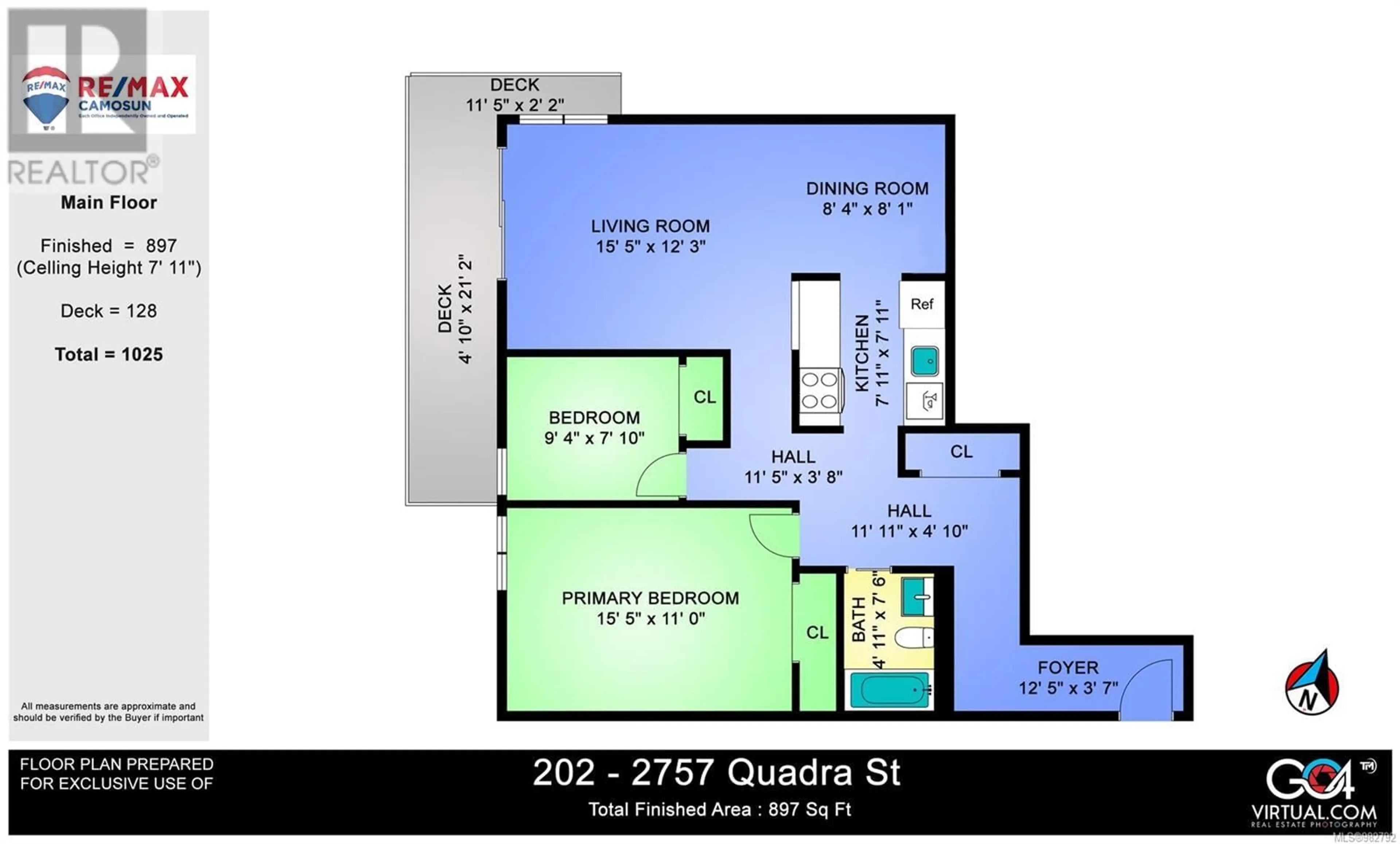 Floor plan for 202 2757 Quadra St, Victoria British Columbia V8T4E5