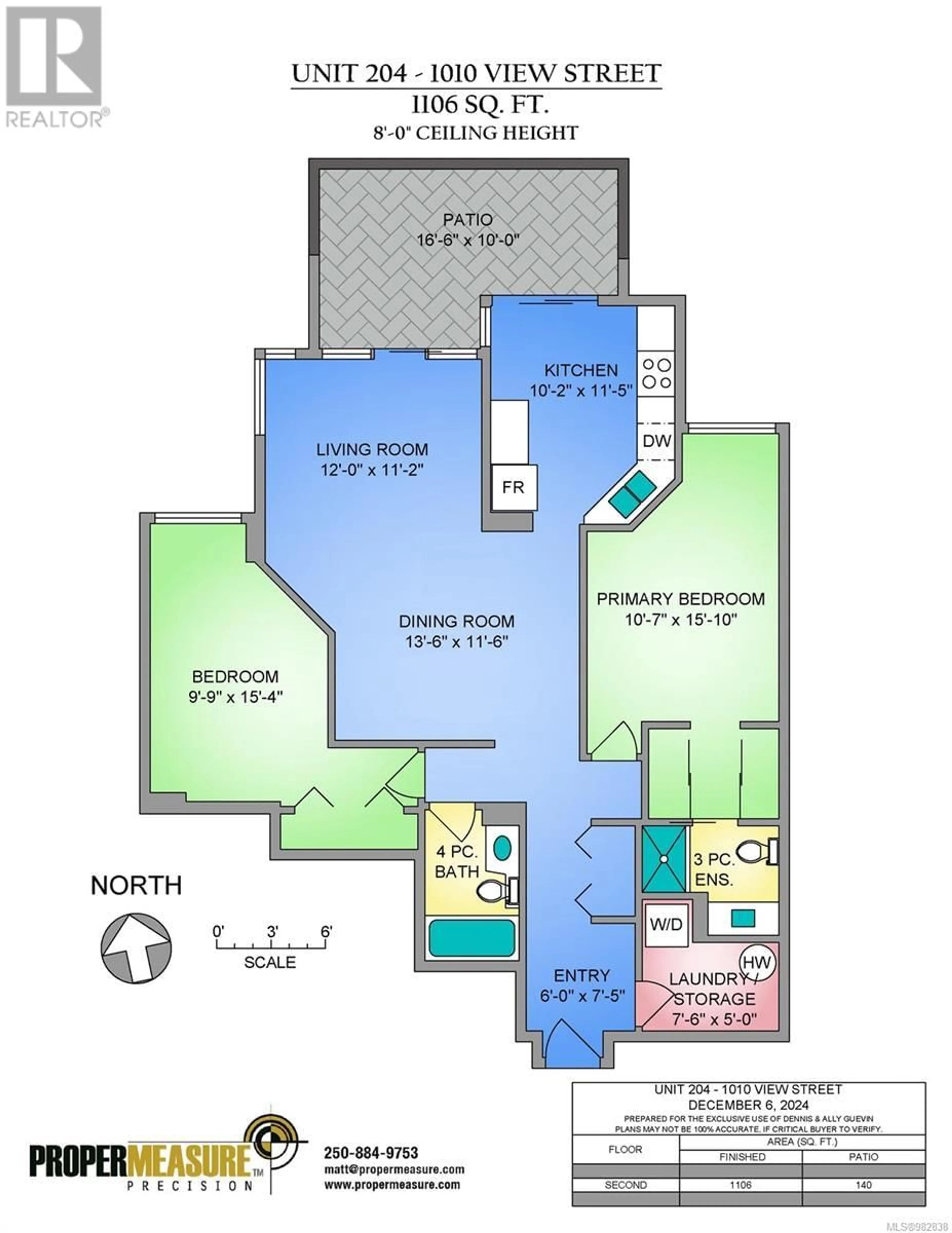 Floor plan for 204 1010 View St, Victoria British Columbia V8V4Y3