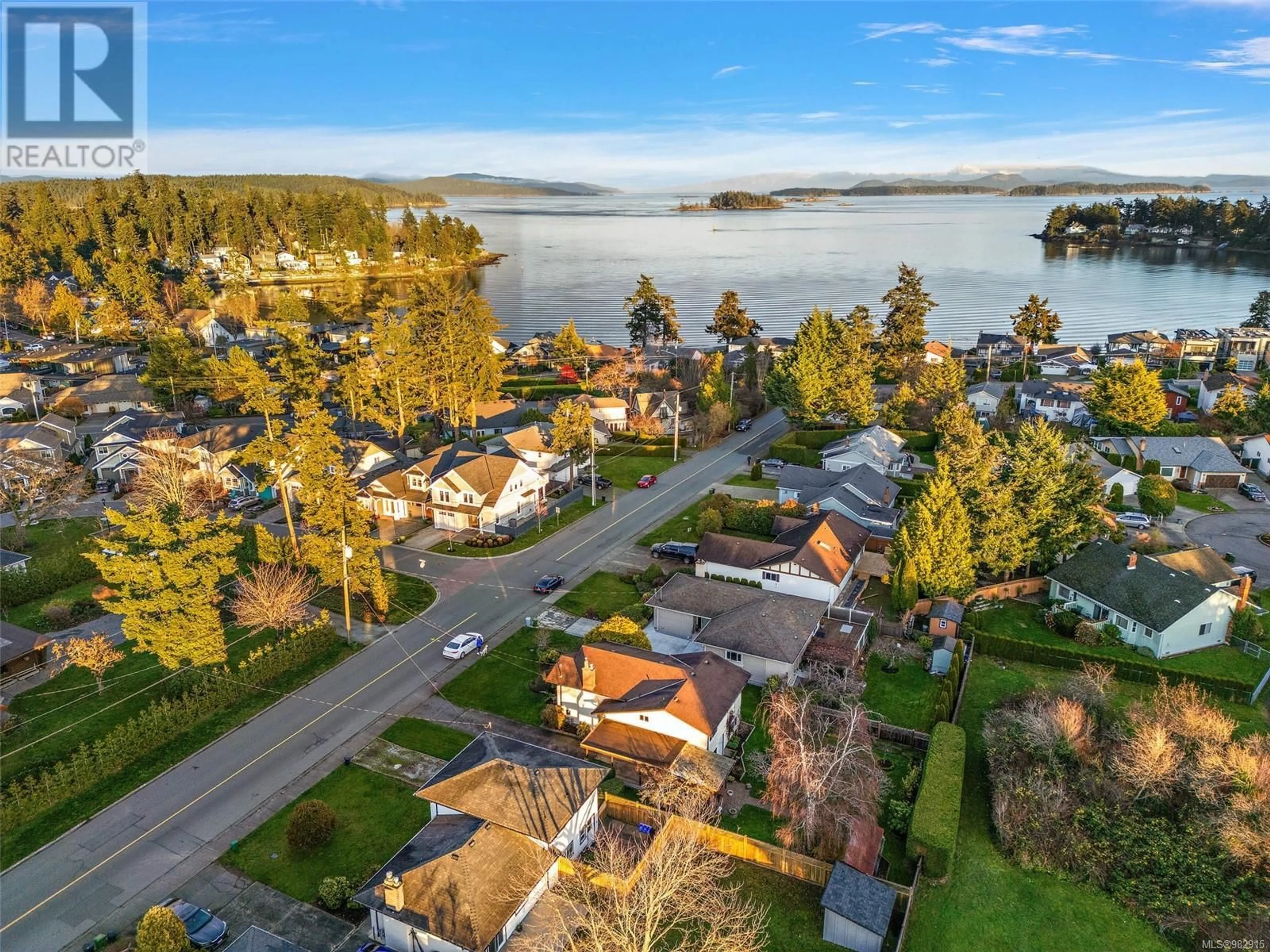 A pic from outside/outdoor area/front of a property/back of a property/a pic from drone, water/lake/river/ocean view for 2249 Ardwell Ave, Sidney British Columbia V8L2M2