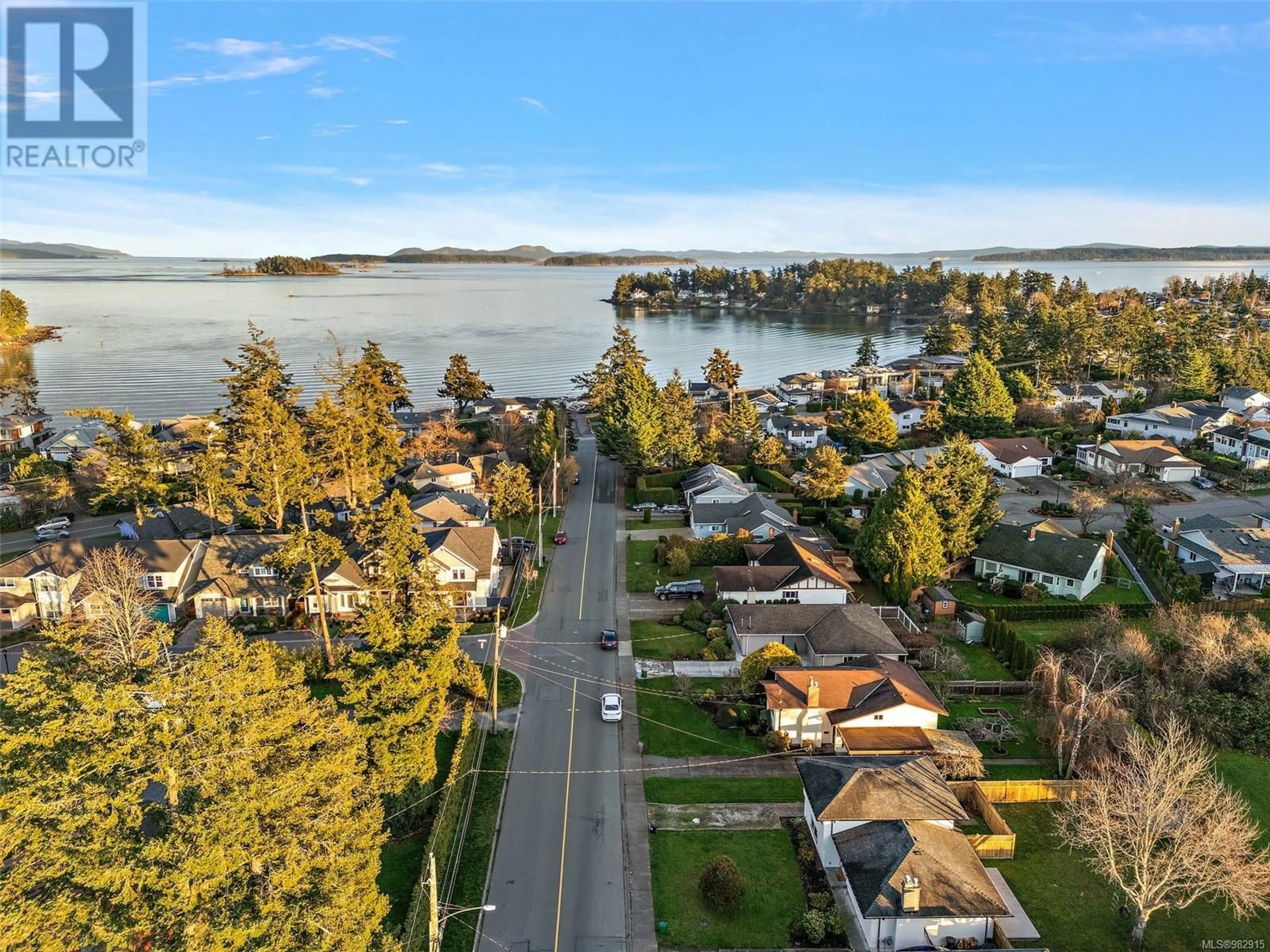 A pic from outside/outdoor area/front of a property/back of a property/a pic from drone, water/lake/river/ocean view for 2249 Ardwell Ave, Sidney British Columbia V8L2M2