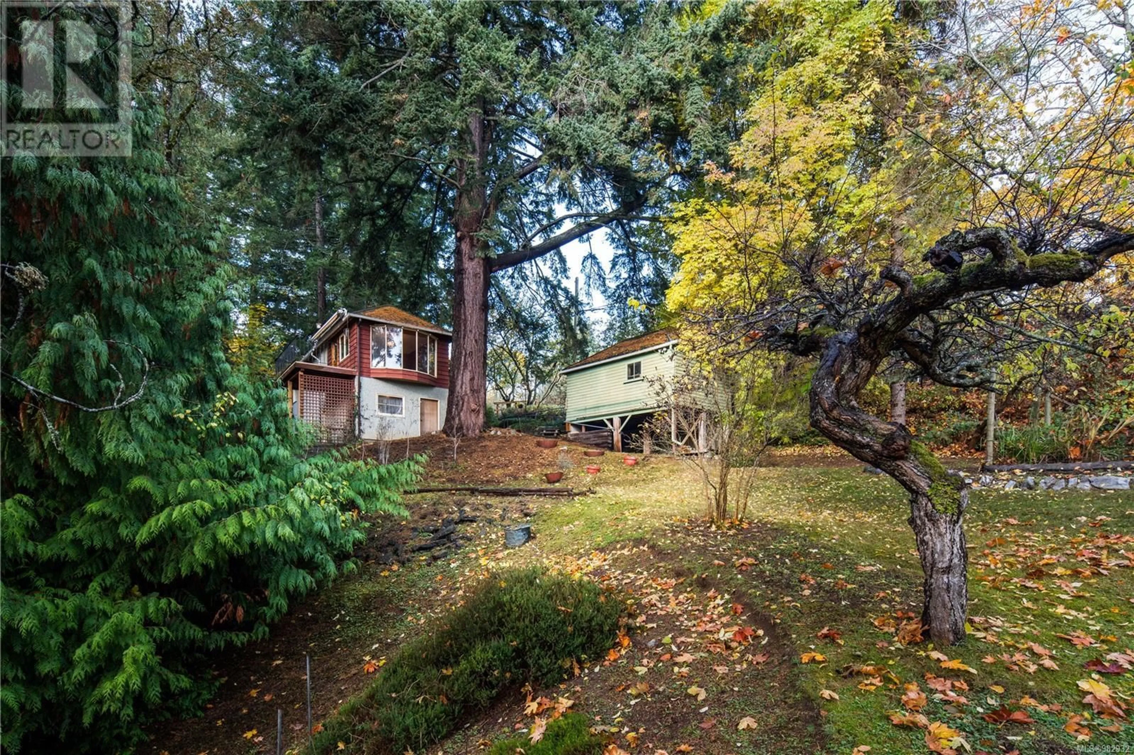 A pic from outside/outdoor area/front of a property/back of a property/a pic from drone, forest/trees view for 331 Atkins Ave, Langford British Columbia V9B3A1