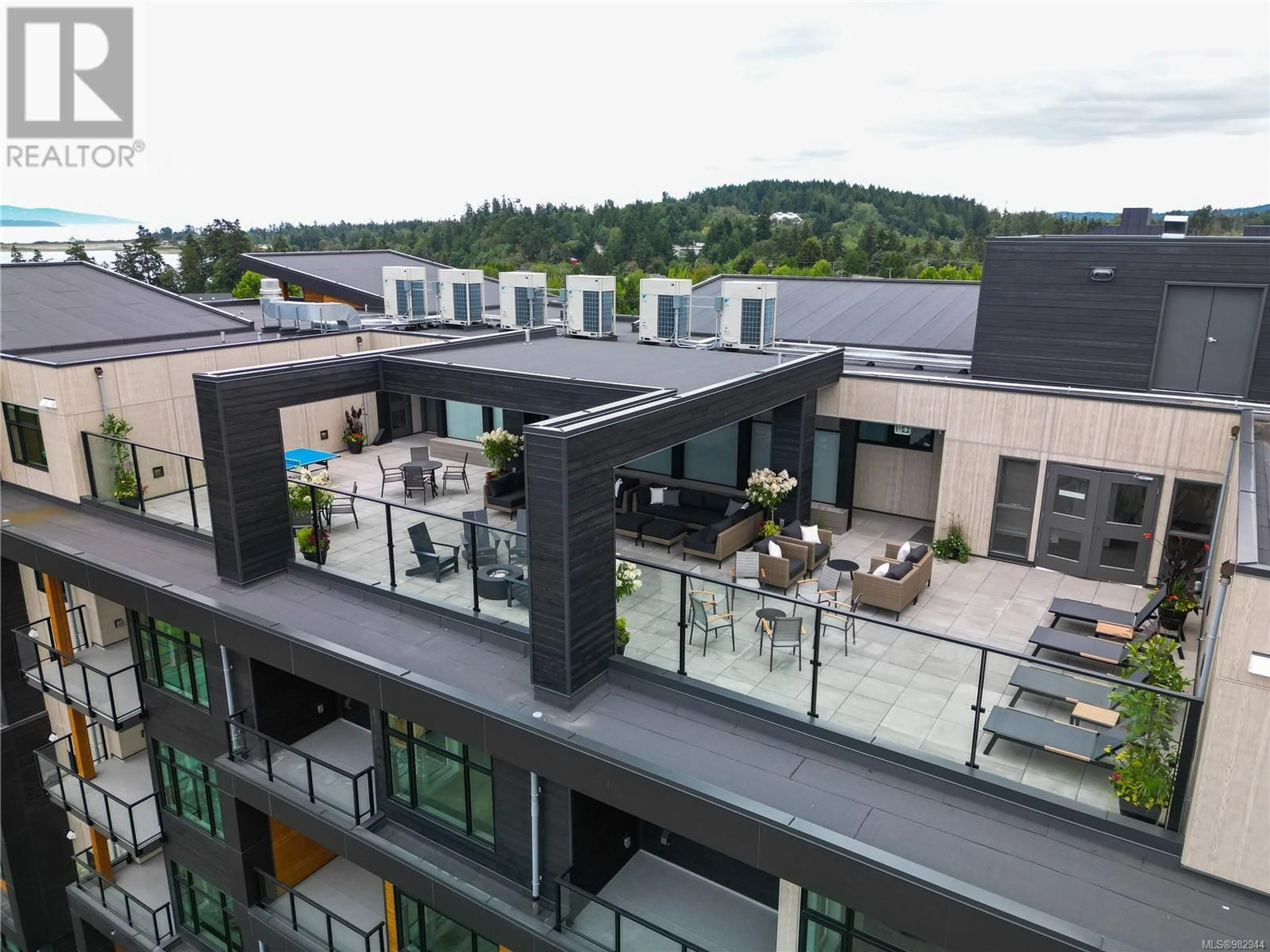 A pic from outside/outdoor area/front of a property/back of a property/a pic from drone, city buildings view from balcony for 404 2520 Hackett Cres, Central Saanich British Columbia V8M0B9