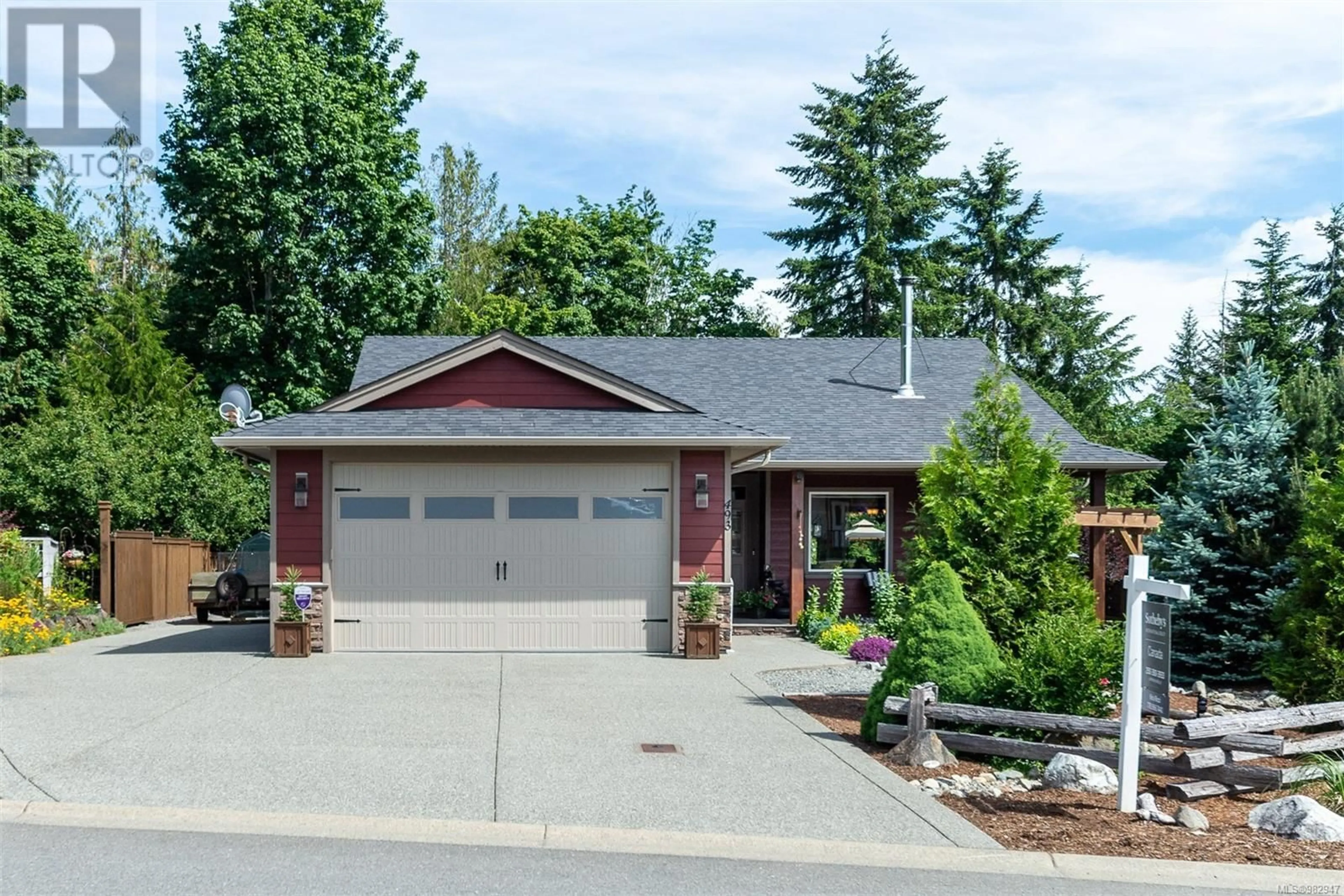 Home with brick exterior material, street for 493 Mountain View Dr, Lake Cowichan British Columbia V0R2G1