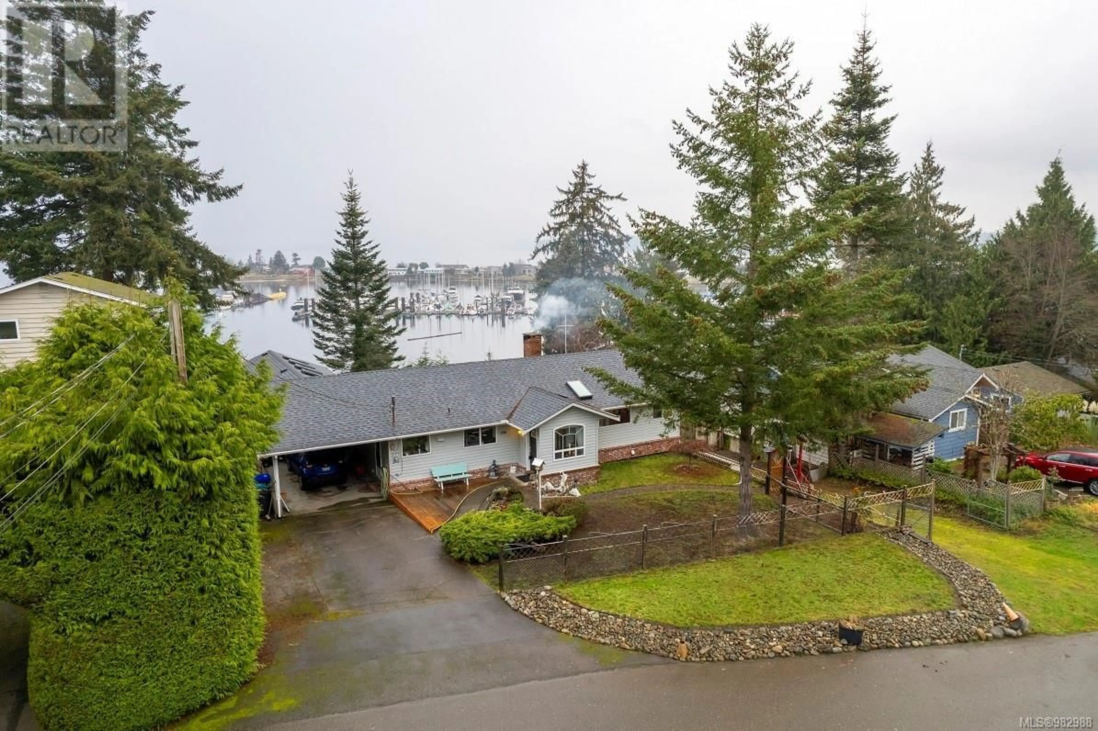 A pic from outside/outdoor area/front of a property/back of a property/a pic from drone, water/lake/river/ocean view for 196 Crome Point Rd, Bowser British Columbia V0R1G0