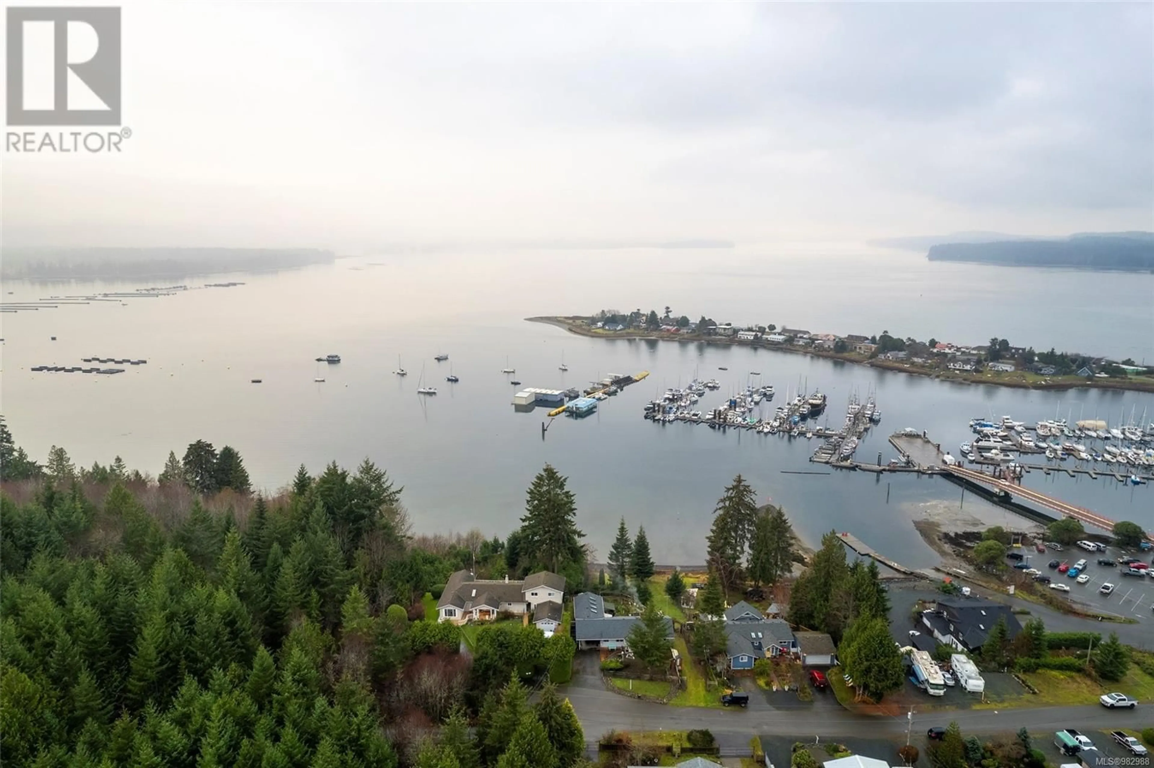 A pic from outside/outdoor area/front of a property/back of a property/a pic from drone, water/lake/river/ocean view for 196 Crome Point Rd, Bowser British Columbia V0R1G0