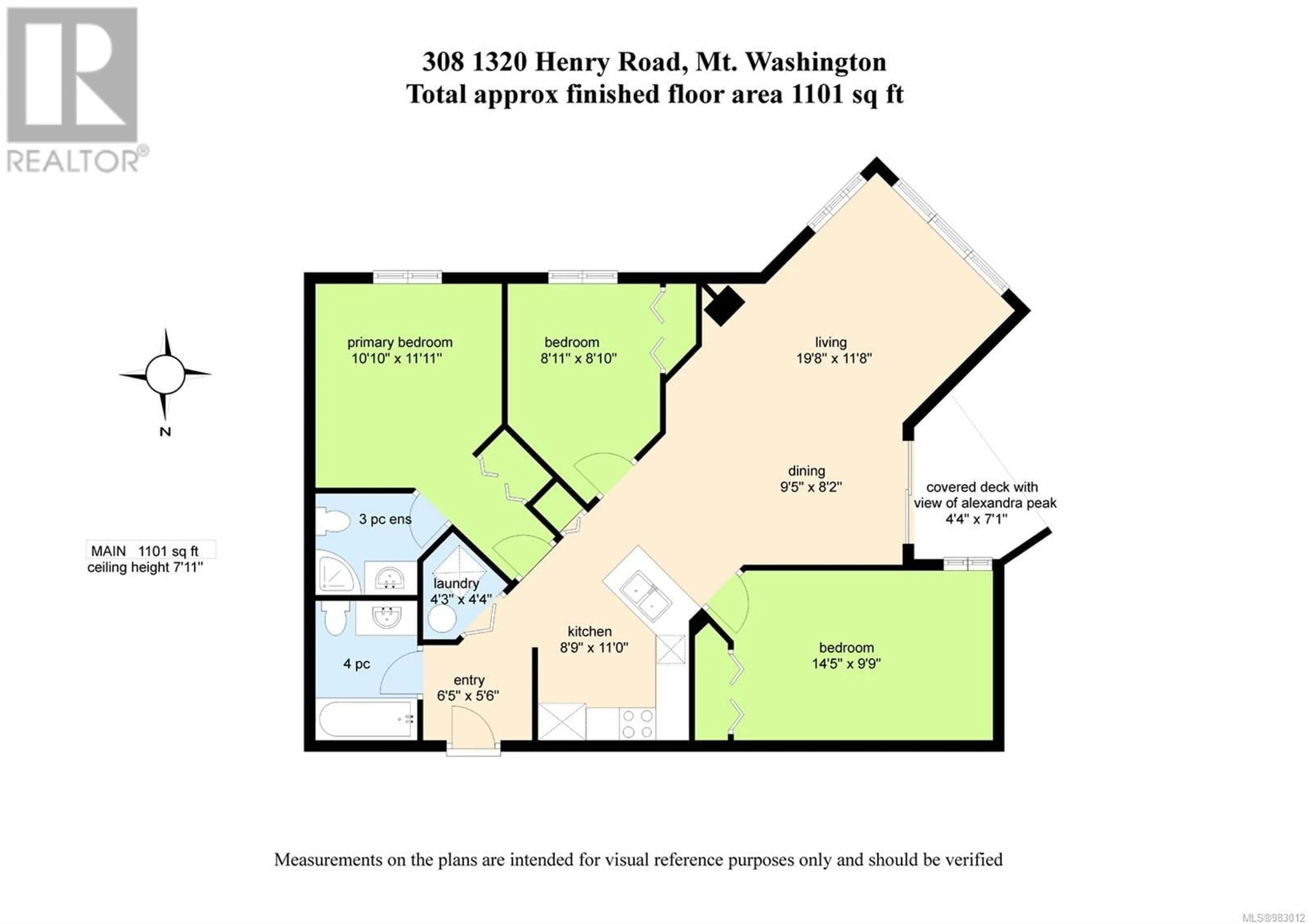 Floor plan for 308 1320 Henry Rd, Courtenay British Columbia V9J1L0