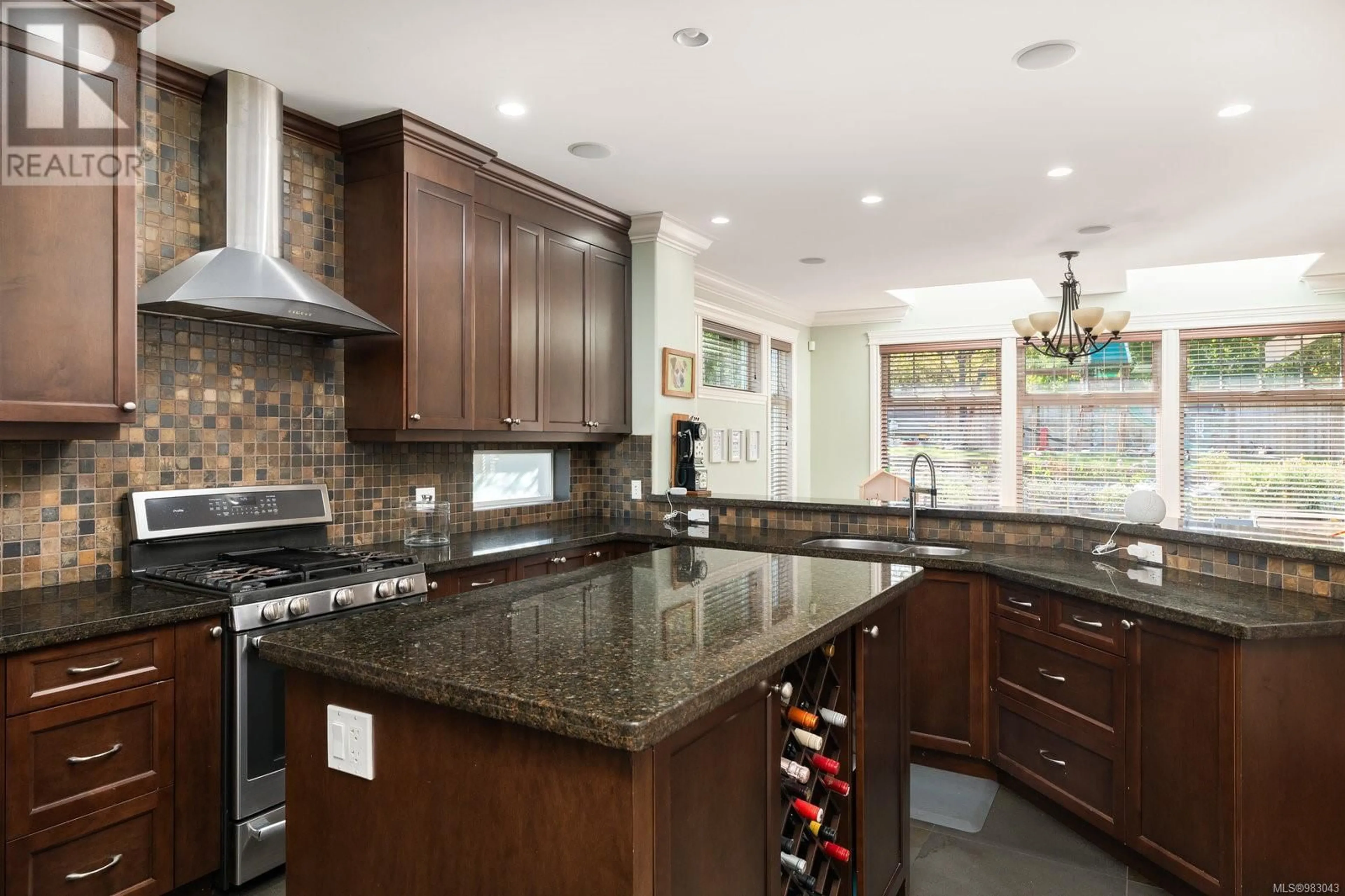 Contemporary kitchen, ceramic/tile floor for 8550 Bourne Terr, North Saanich British Columbia V8L1L8