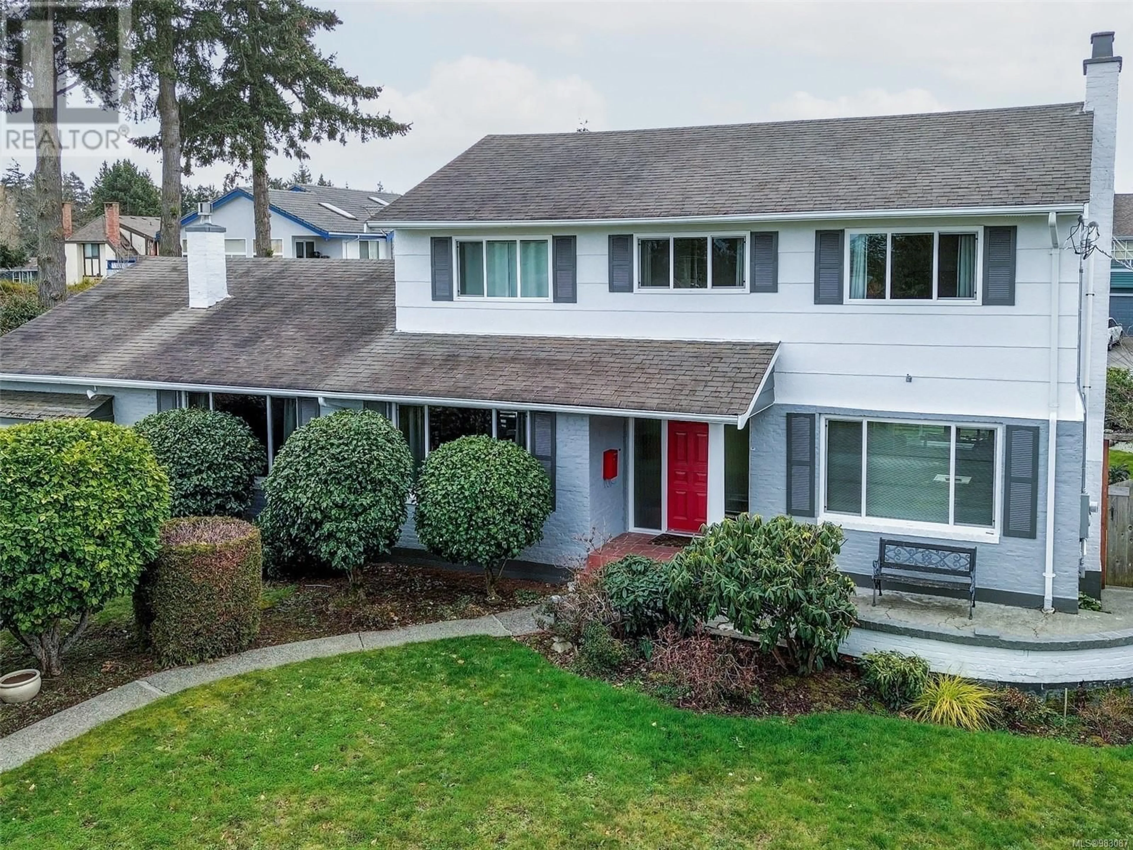 A pic from outside/outdoor area/front of a property/back of a property/a pic from drone, unknown for 4447 Narvaez Cres, Saanich British Columbia V8N2S7