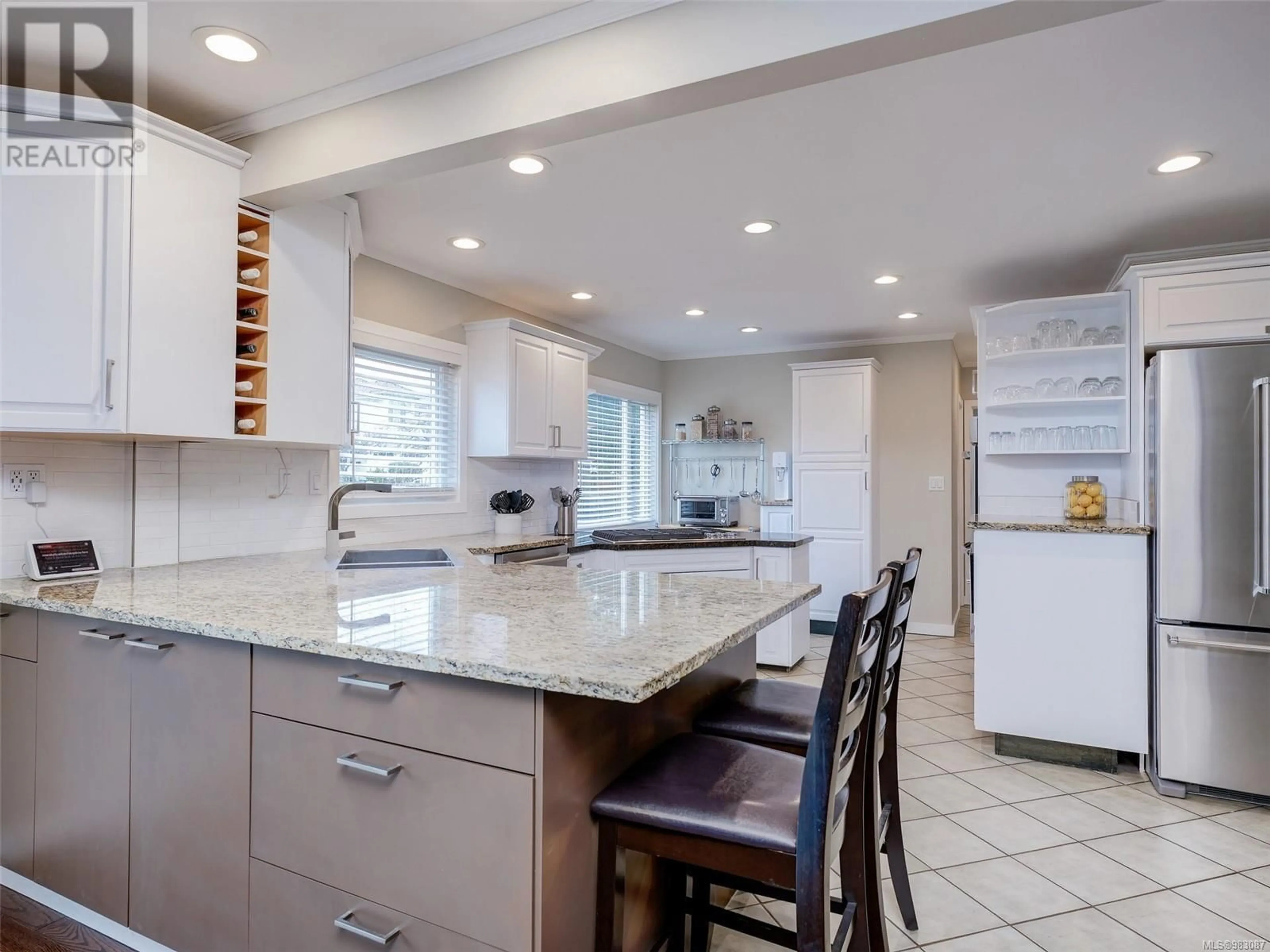 Open concept kitchen, ceramic/tile floor for 4447 Narvaez Cres, Saanich British Columbia V8N2S7