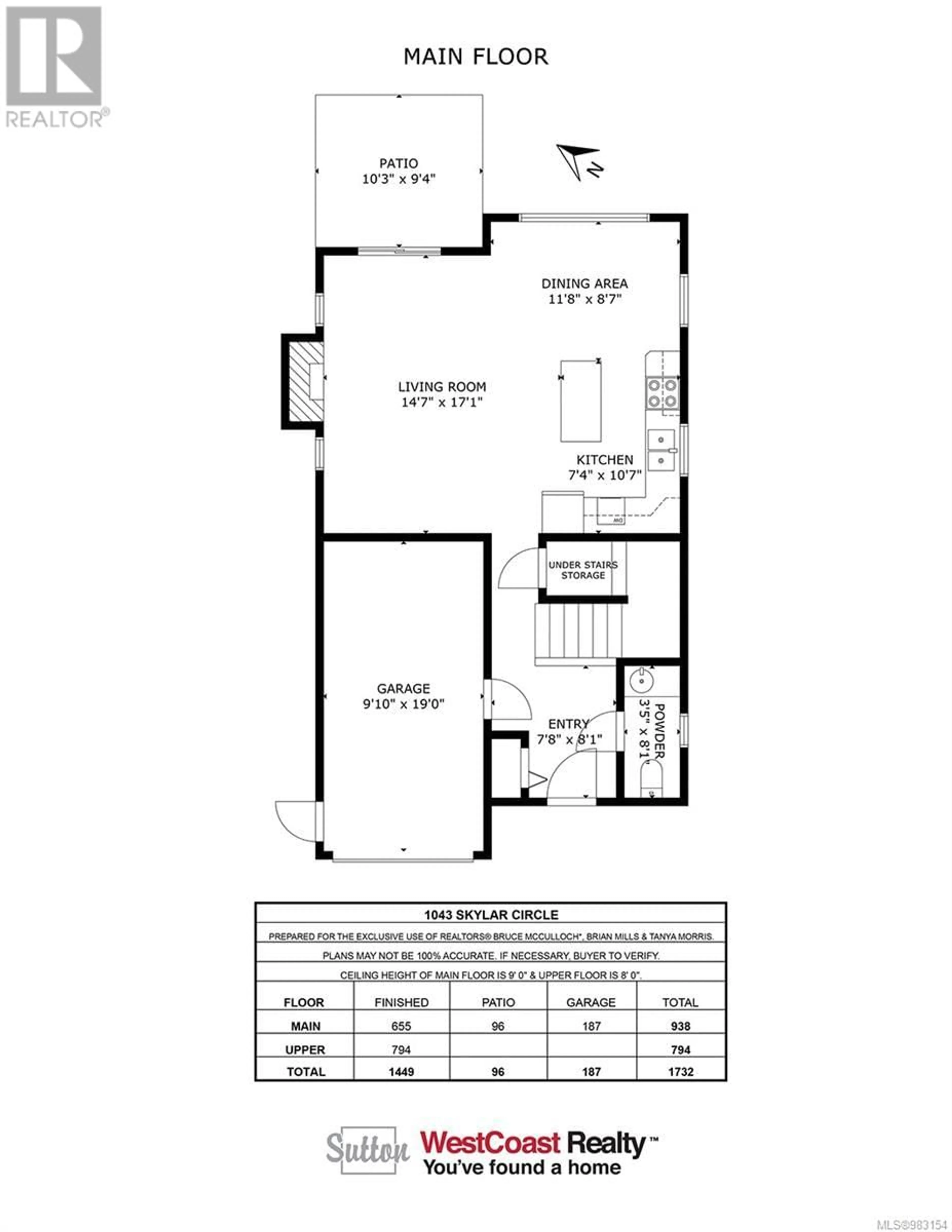 Floor plan for 1043 Skylar Cir, Shawnigan Lake British Columbia V0R2W3