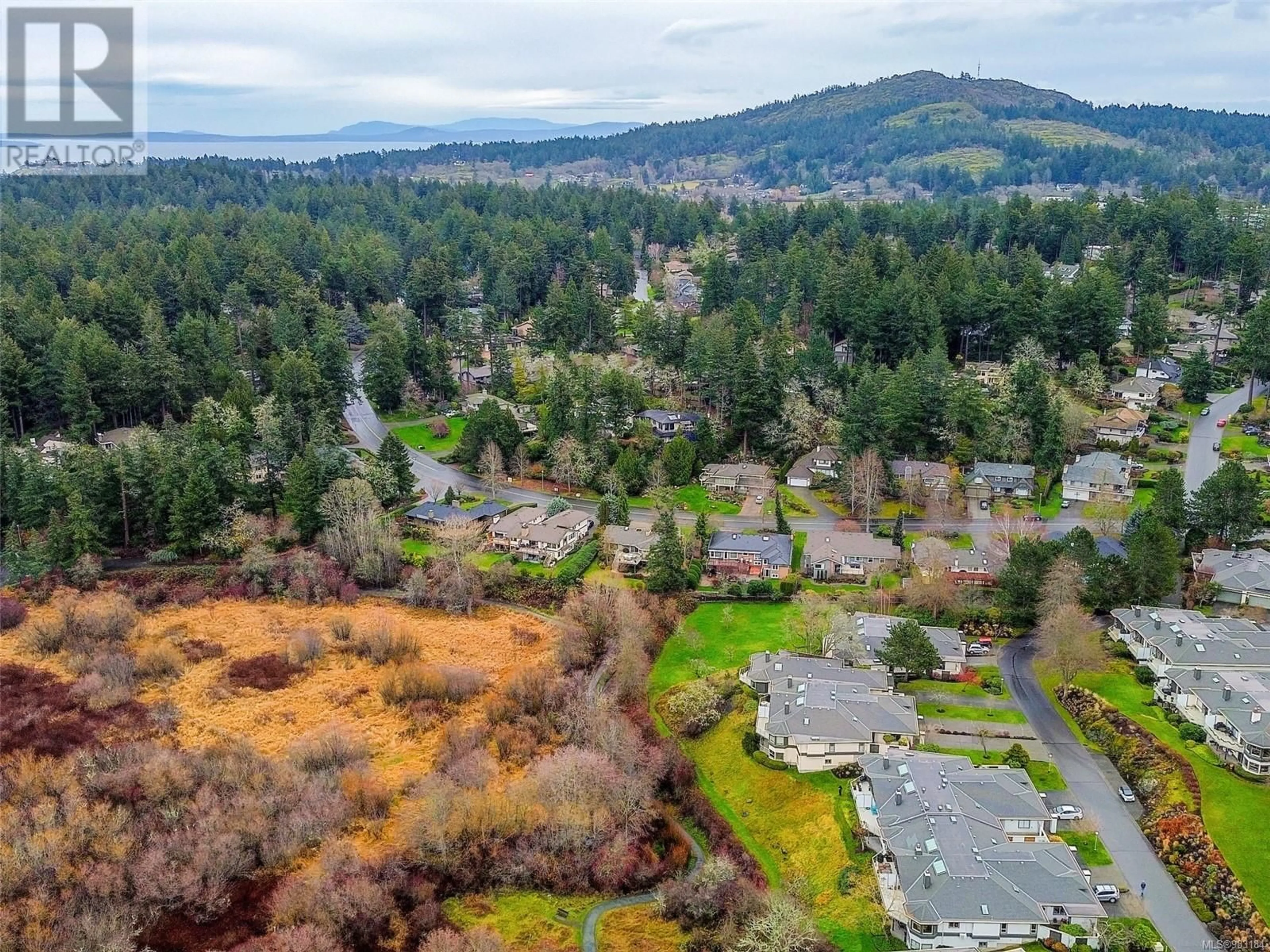 A pic from outside/outdoor area/front of a property/back of a property/a pic from drone, forest/trees view for 16 4360 Emily Carr Dr, Saanich British Columbia V8X4Y4