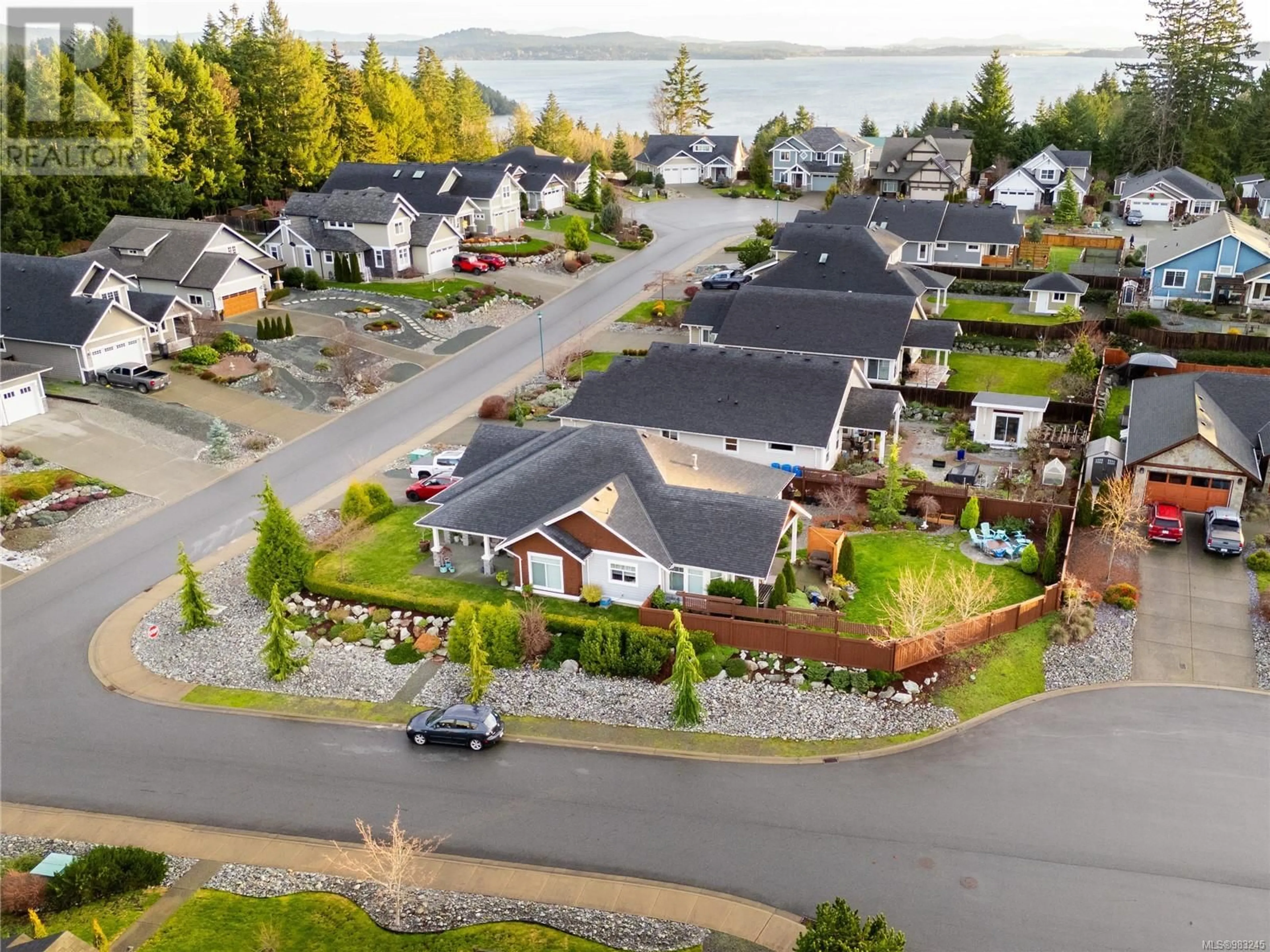 A pic from outside/outdoor area/front of a property/back of a property/a pic from drone, water/lake/river/ocean view for 860 Pratt Rd, Mill Bay British Columbia V8H1H6