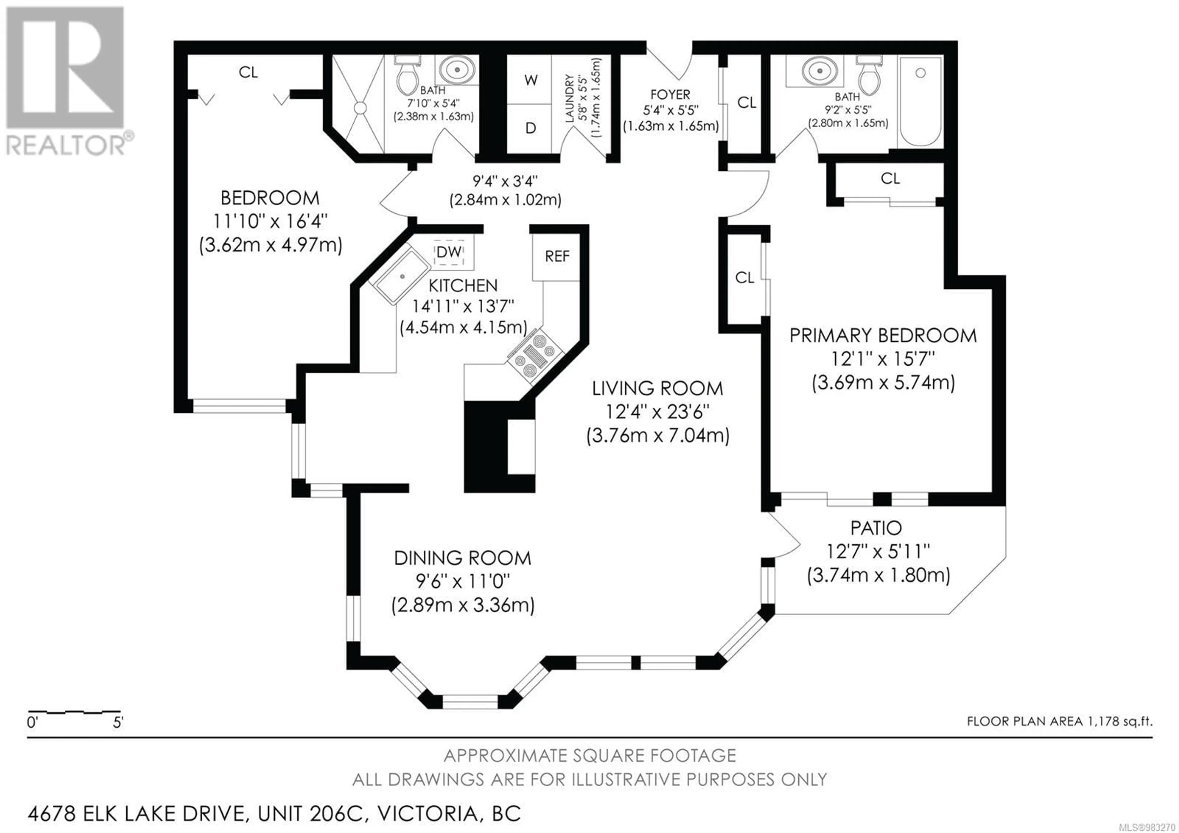 Floor plan for 206C 4678 Elk Lake Dr, Saanich British Columbia V8Z5M1