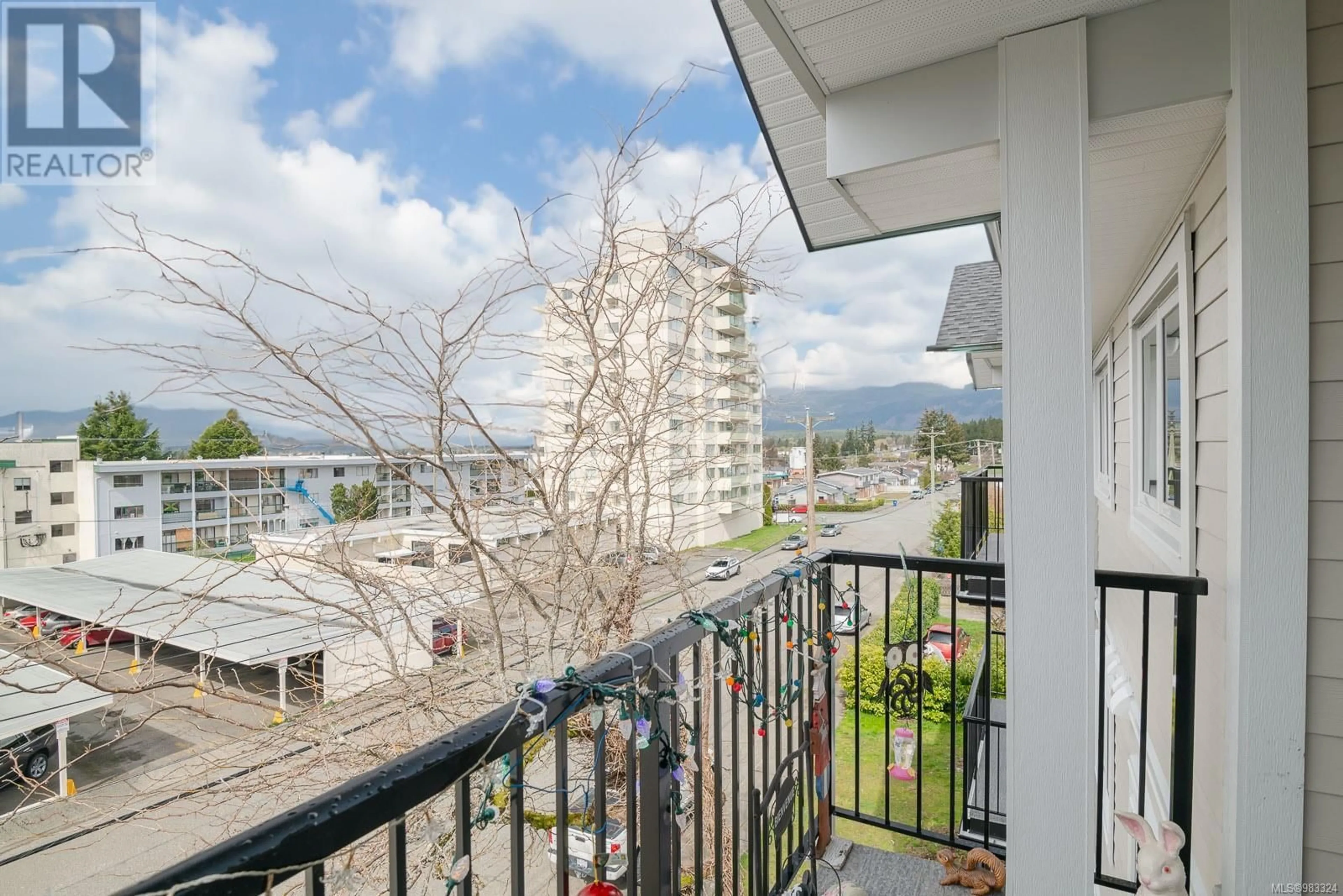 Balcony in the apartment, city buildings view from balcony for 406 3855 11th Ave, Port Alberni British Columbia V9Y4Z2